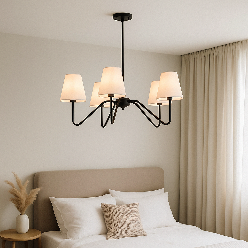 Zijden kroonluchter voor slaapkamer