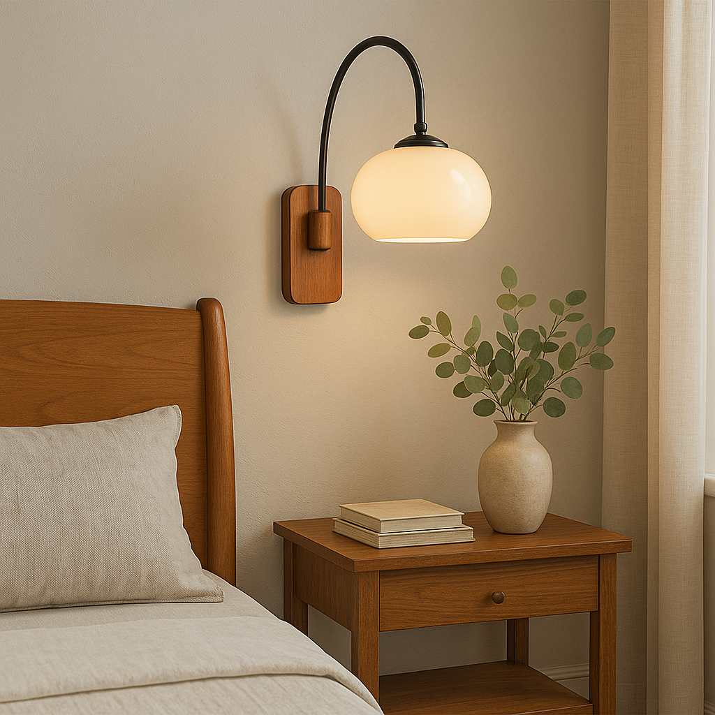 Bauhaus draaibare wandlamp Khaki
