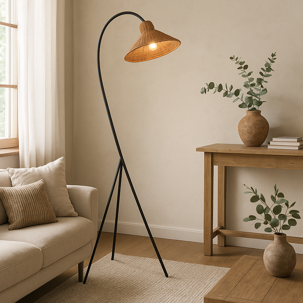 Bamboe Kap Vloerlamp