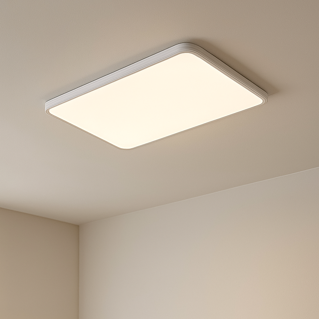 Vierkante witte plafondlamp