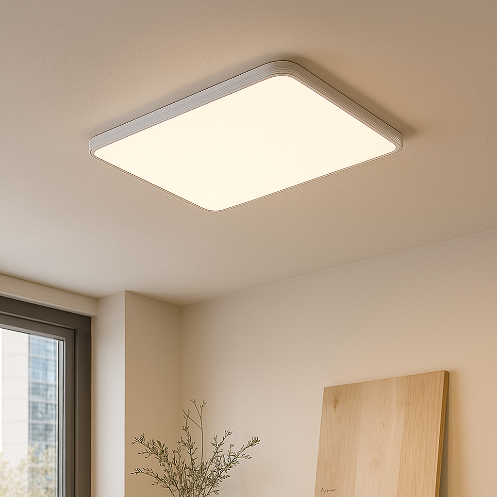 Vierkante witte plafondlamp