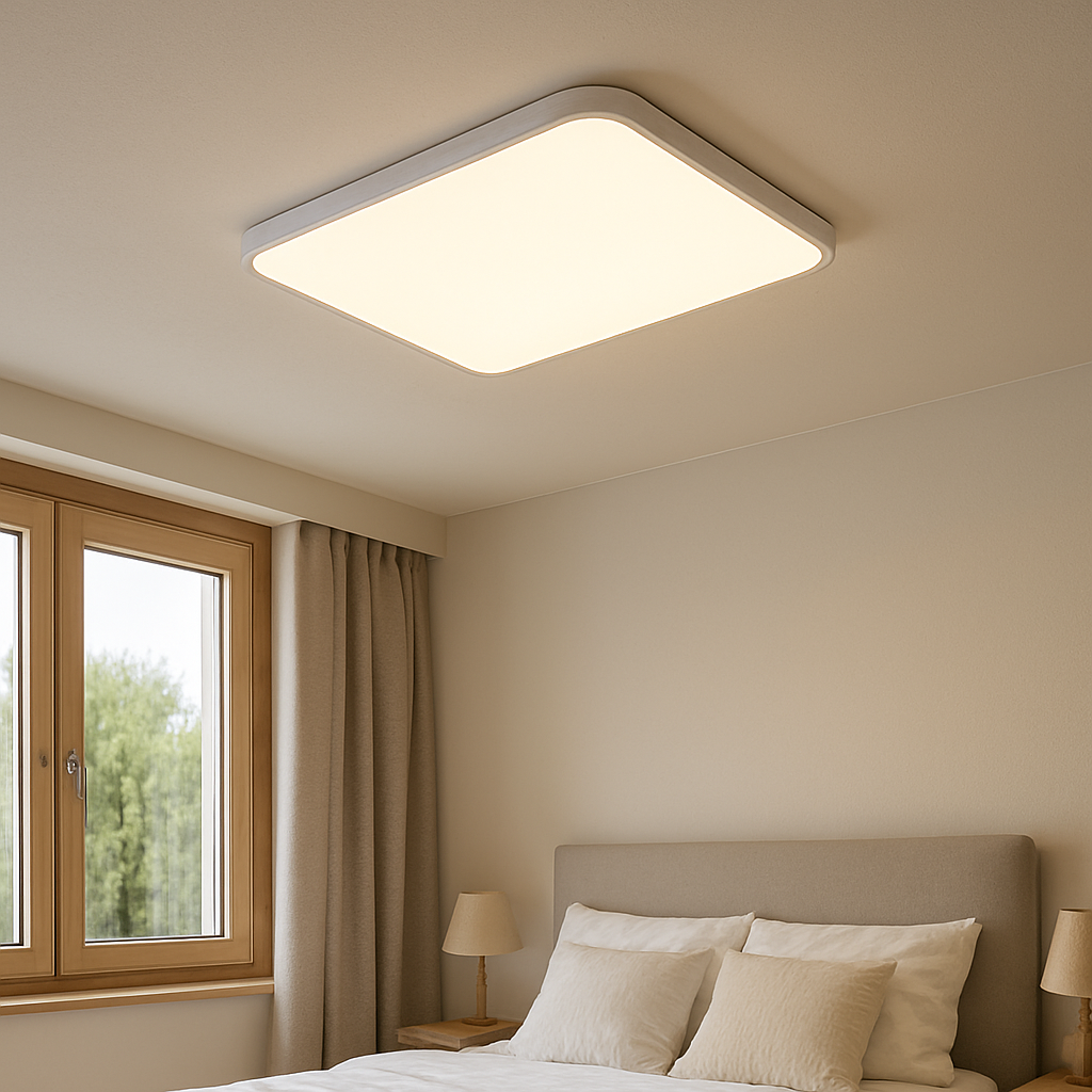Vierkante witte plafondlamp