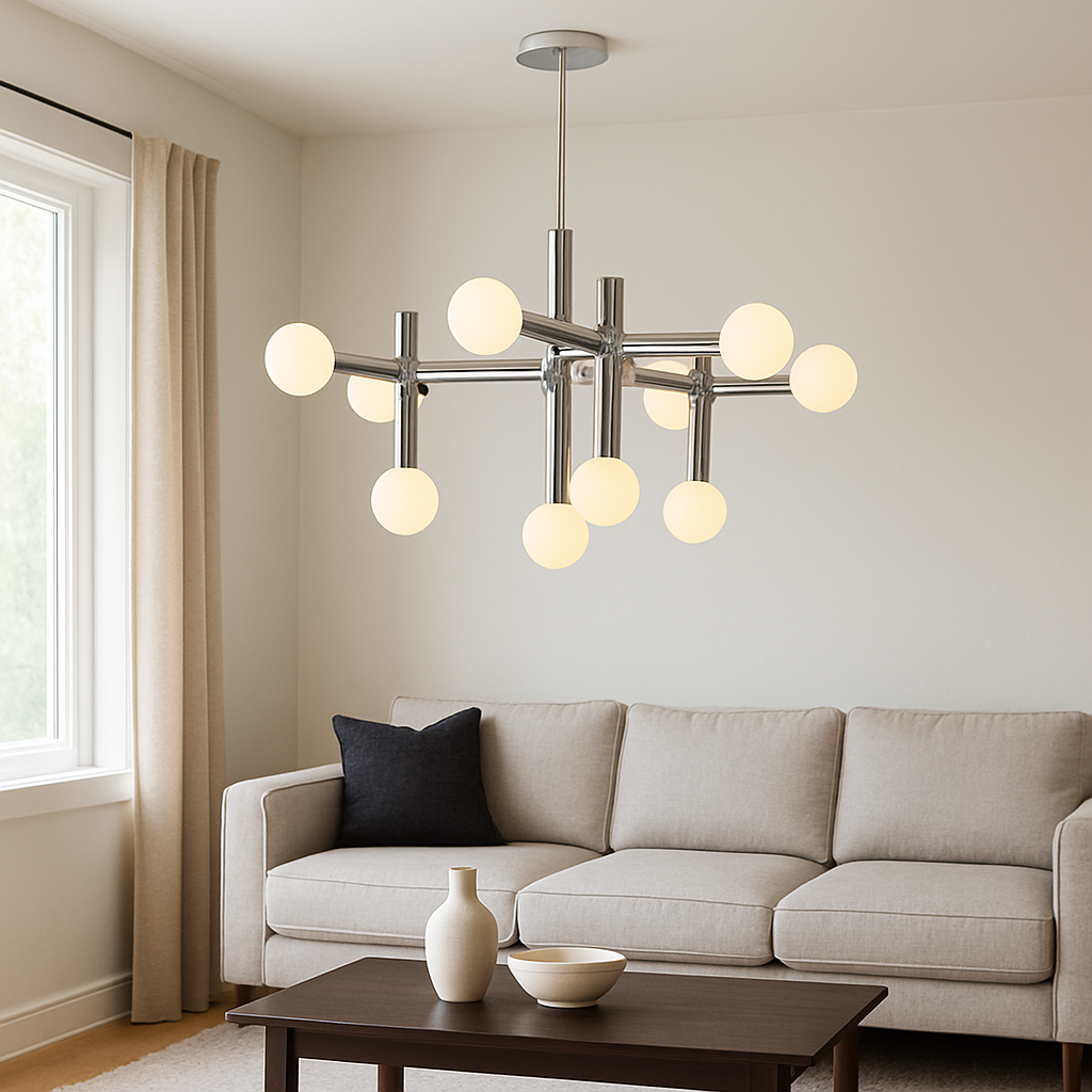 Metalen Bauhaus kroonluchter