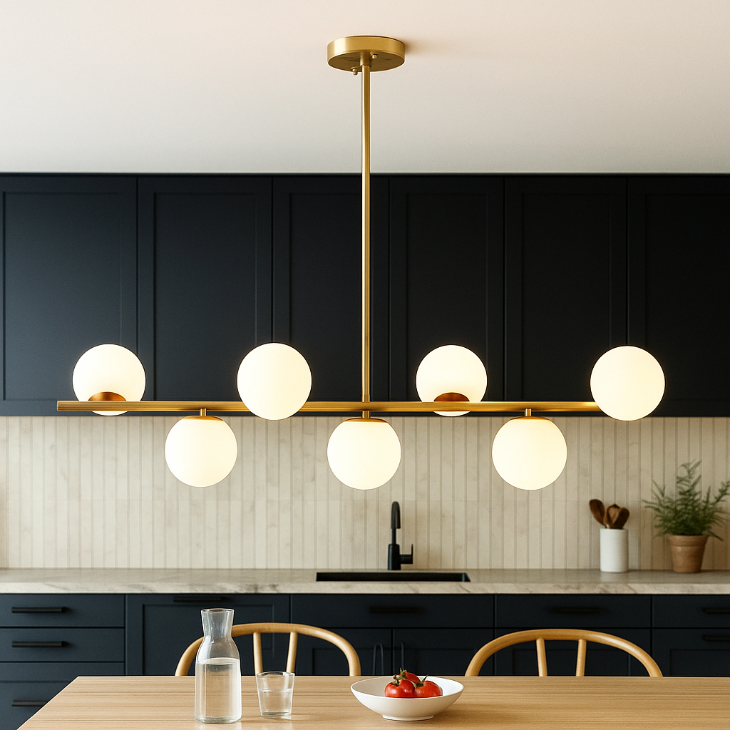 Gouden Kroonluchter Keukentafel
