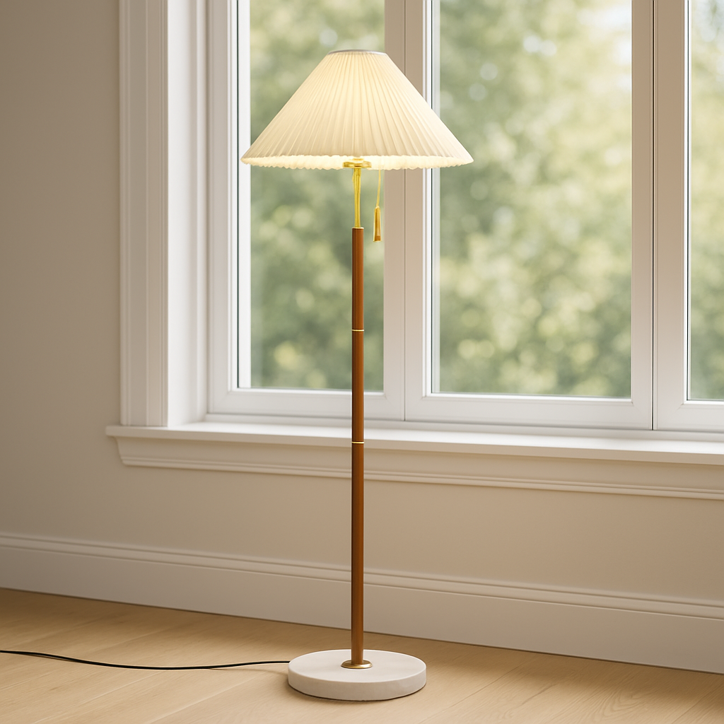 Yrus Vintage Houten Vloerlamp