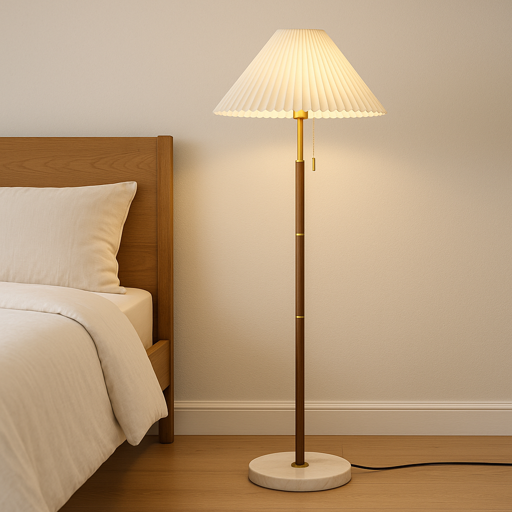 Yrus Vintage Houten Vloerlamp