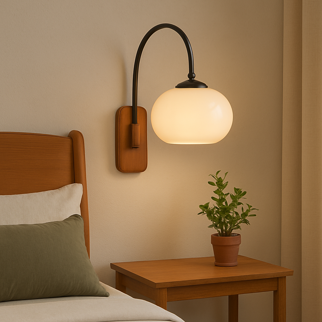 Bauhaus draaibare wandlamp Khaki