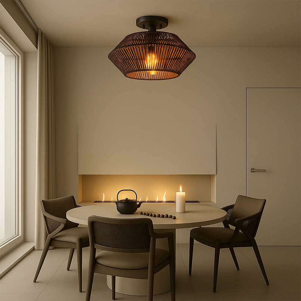 Bamboe Geweven Plafondlamp