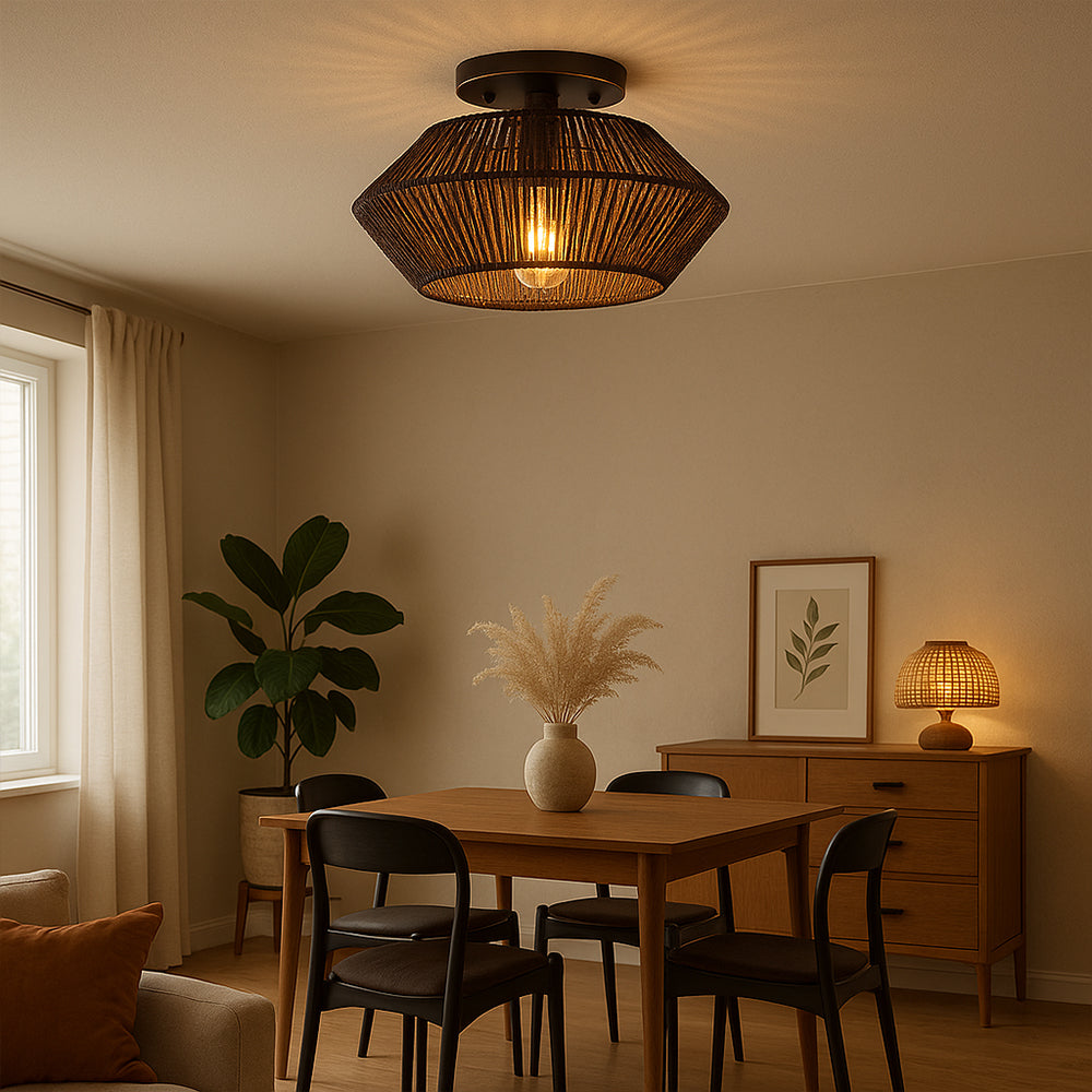 Bamboe Geweven Plafondlamp