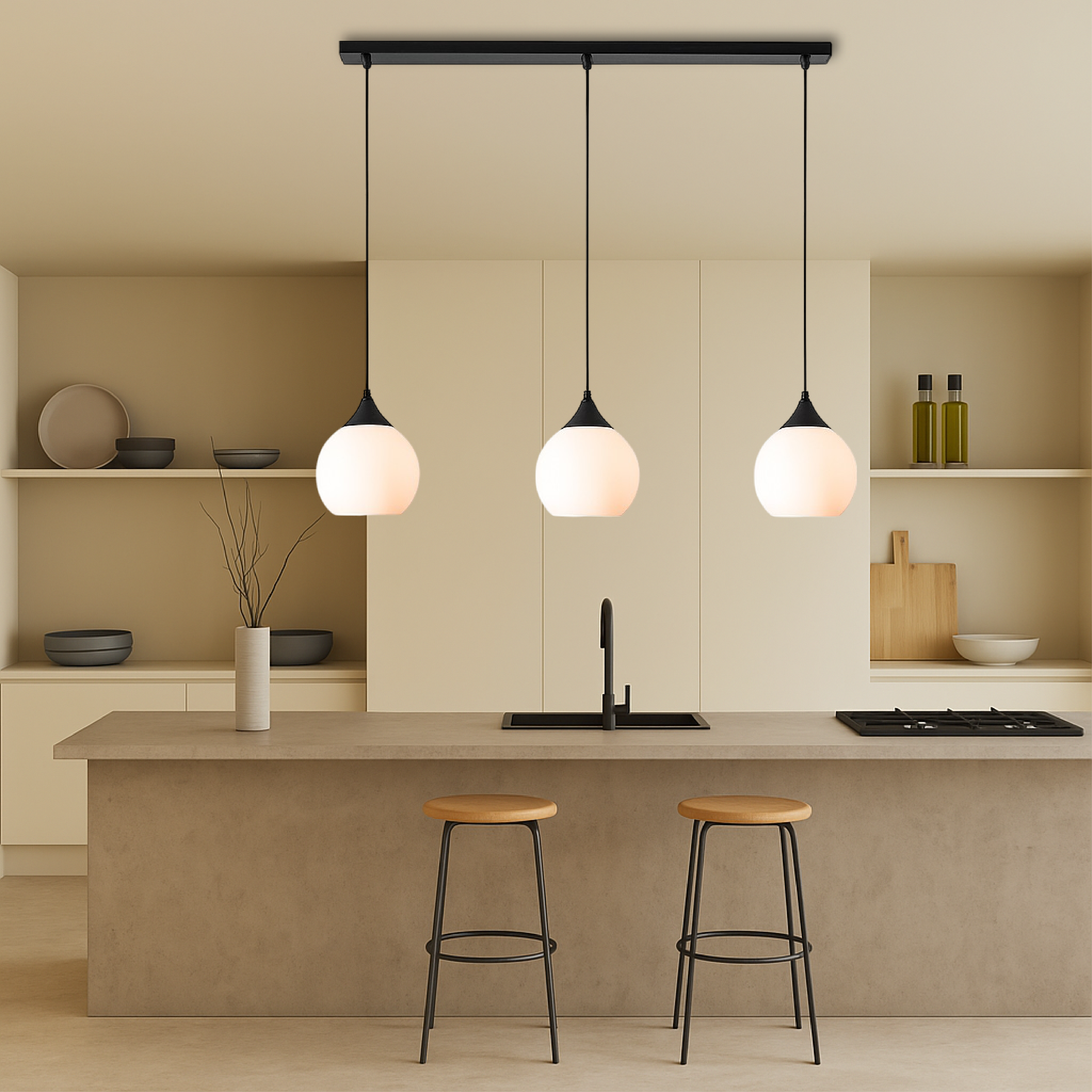 Gade's 3 kops eettafel hanglamp