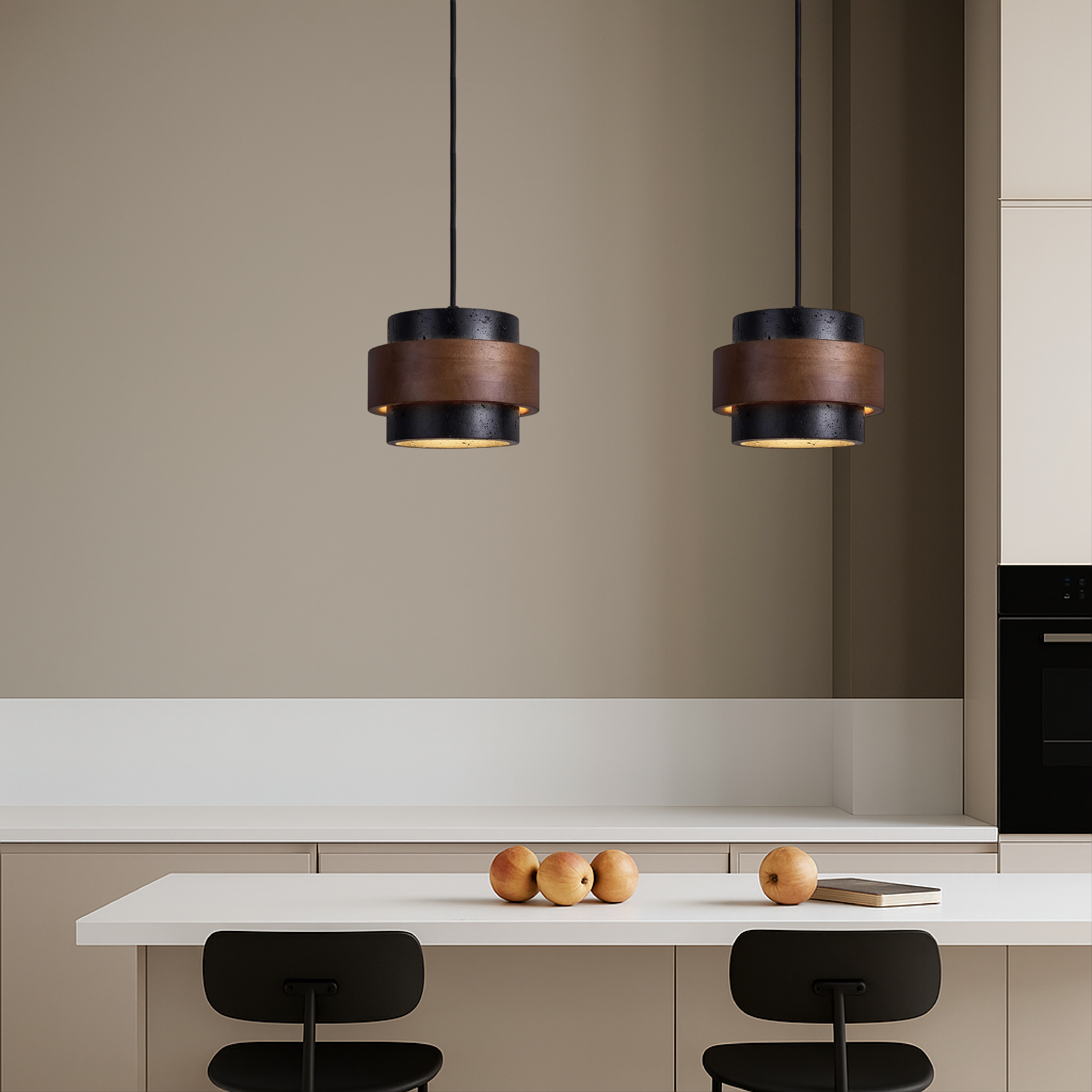 Zwarte Travertijn Hanglamp