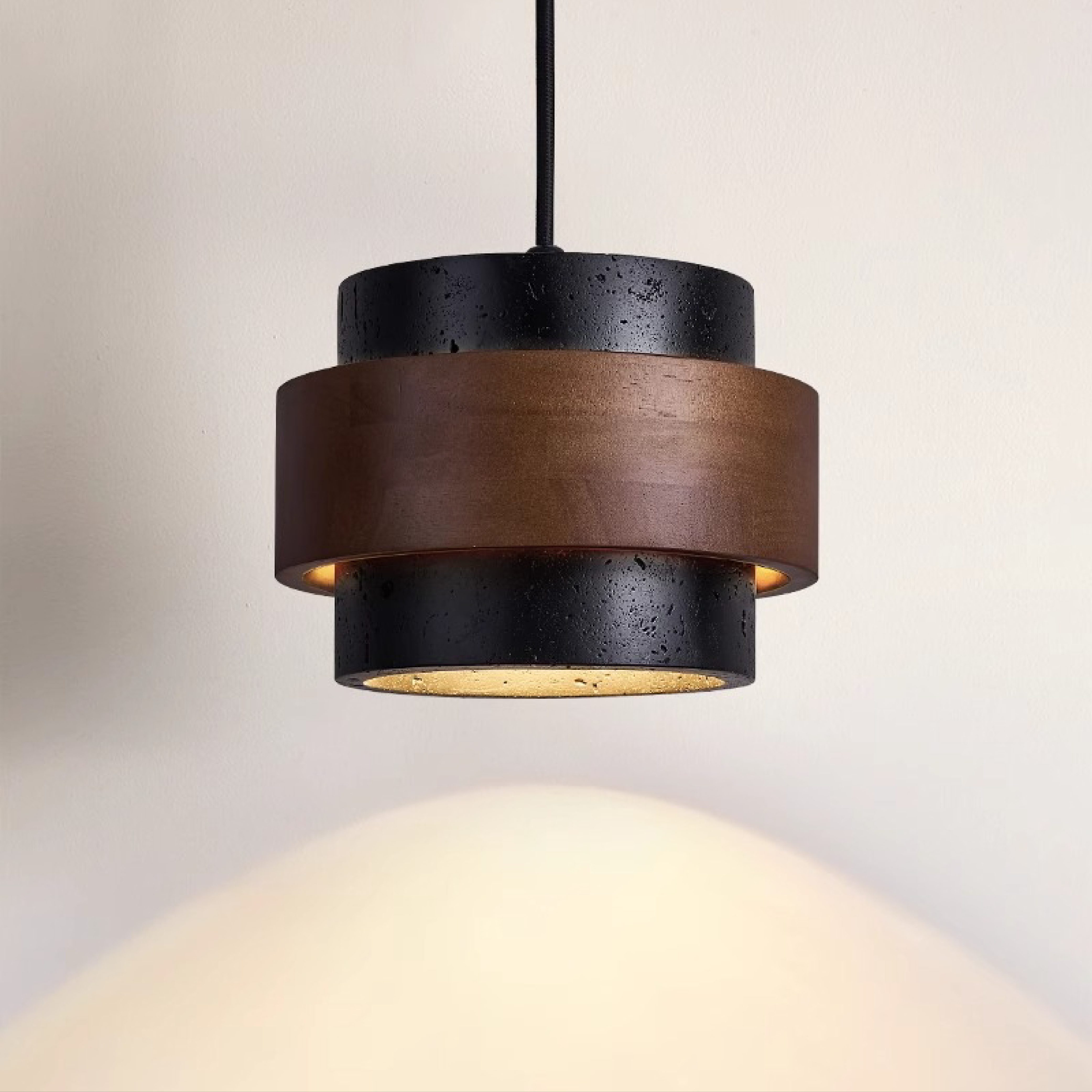 Zwarte Travertijn Hanglamp