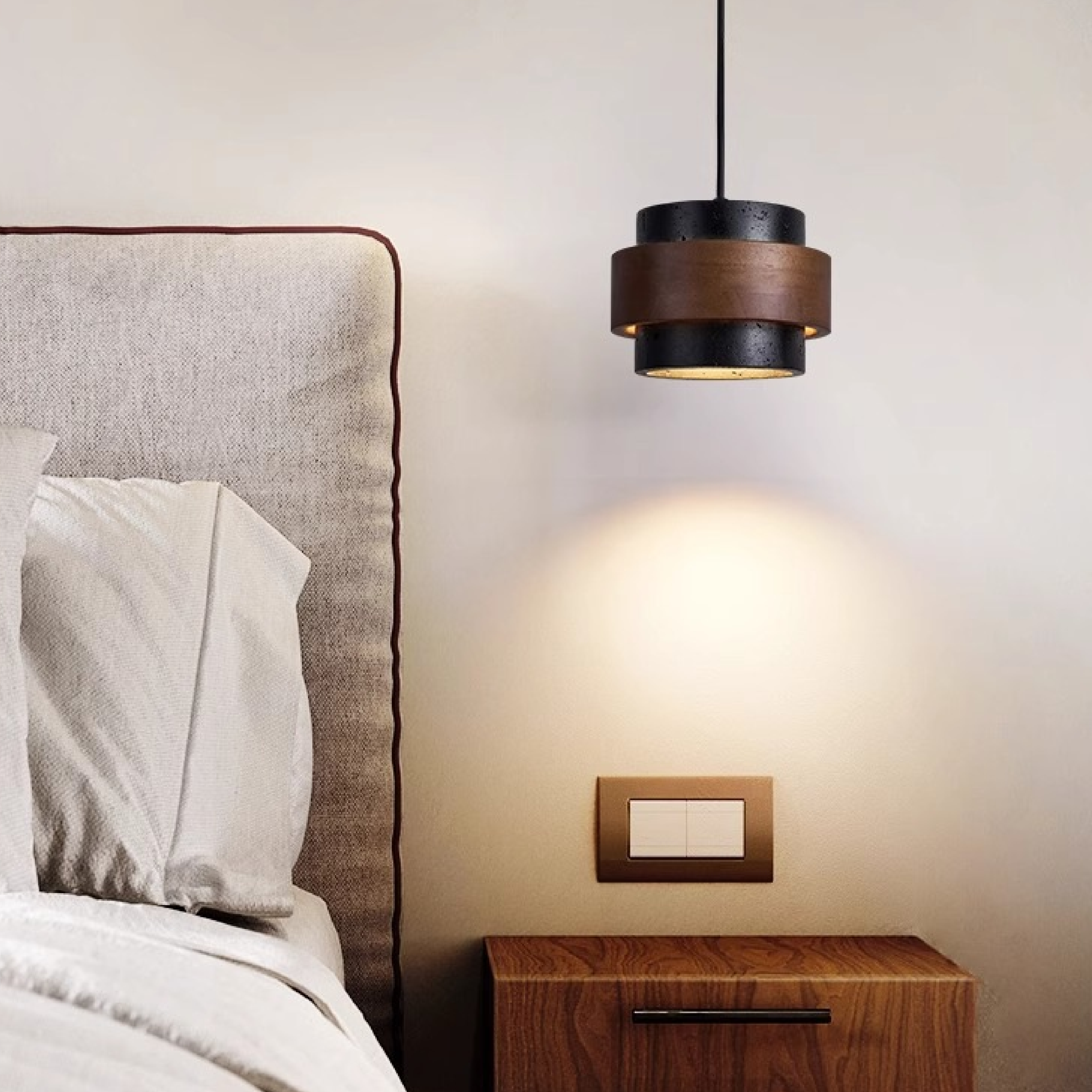 Zwarte Travertijn Hanglamp