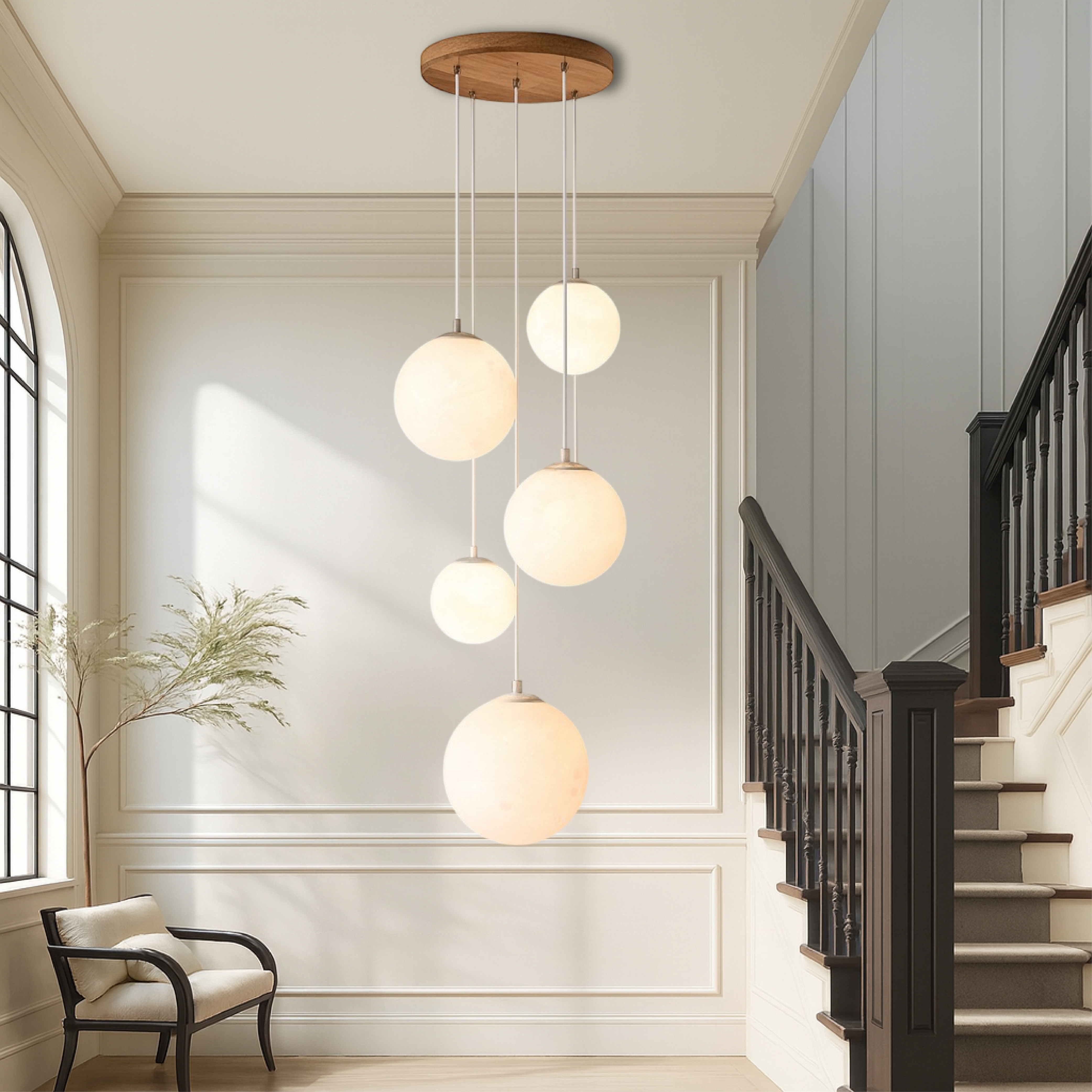 Scandinavische kroonluchter Maanlamp Trap