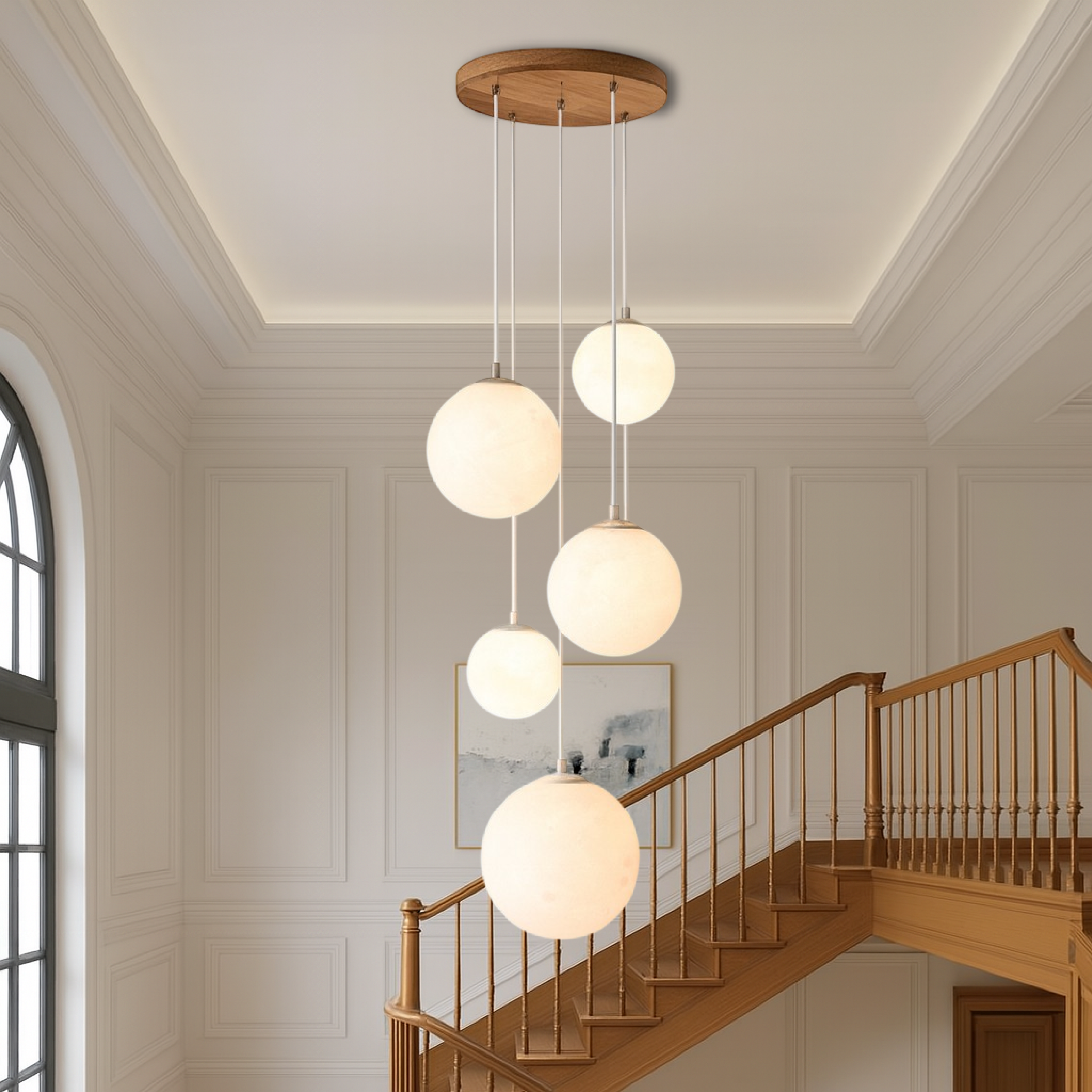 Scandinavische kroonluchter Maanlamp Trap