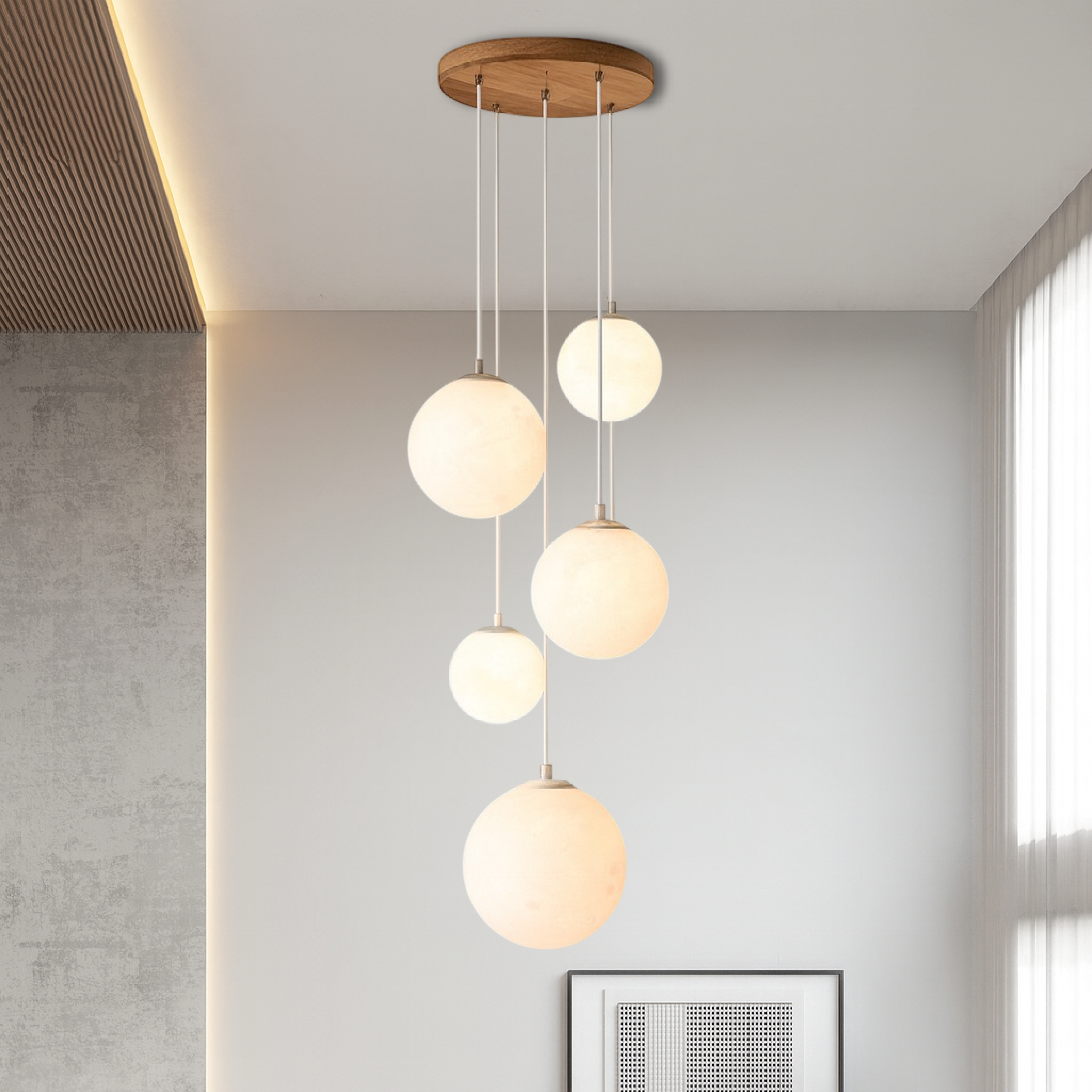 Scandinavische kroonluchter Maanlamp Trap