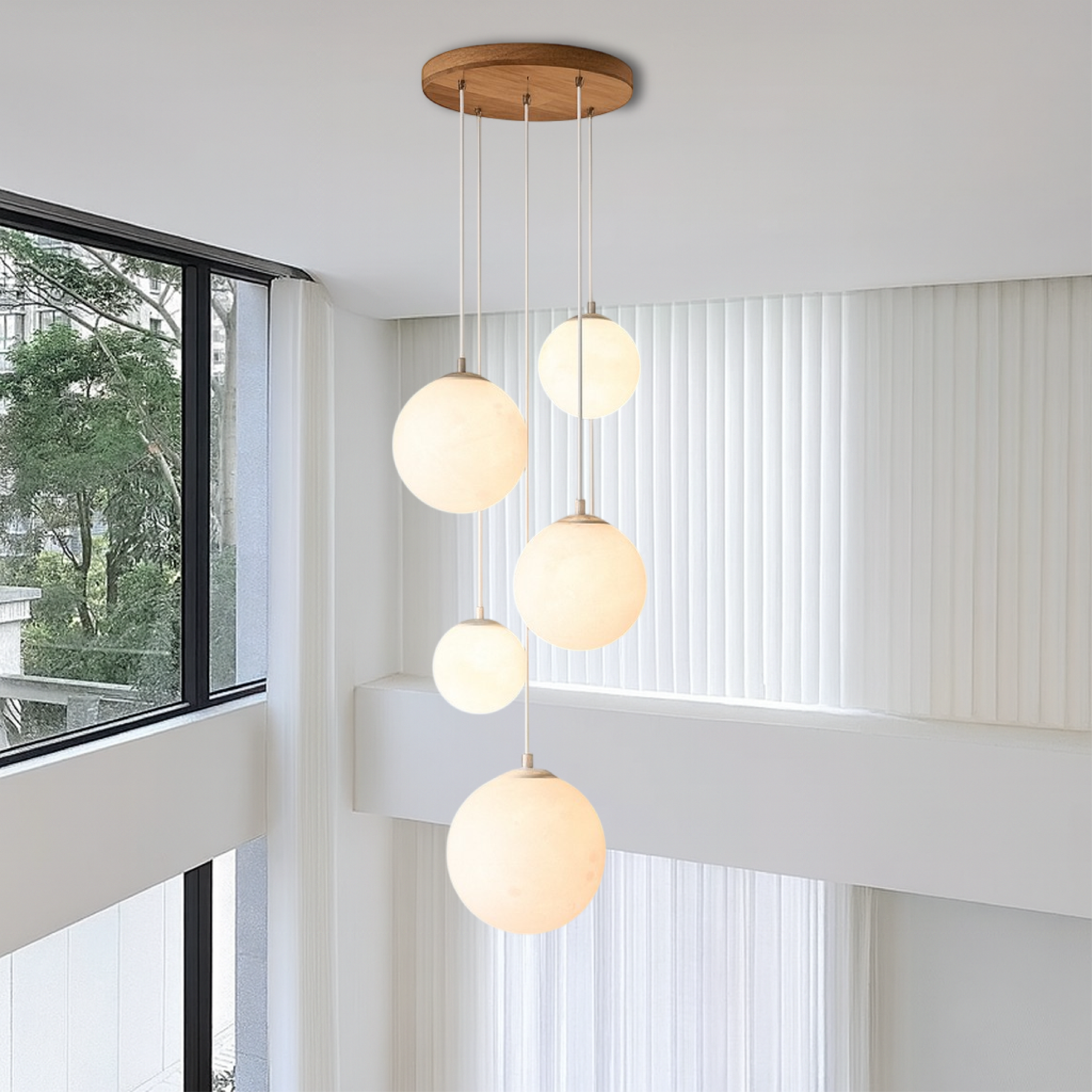 Scandinavische kroonluchter Maanlamp Trap