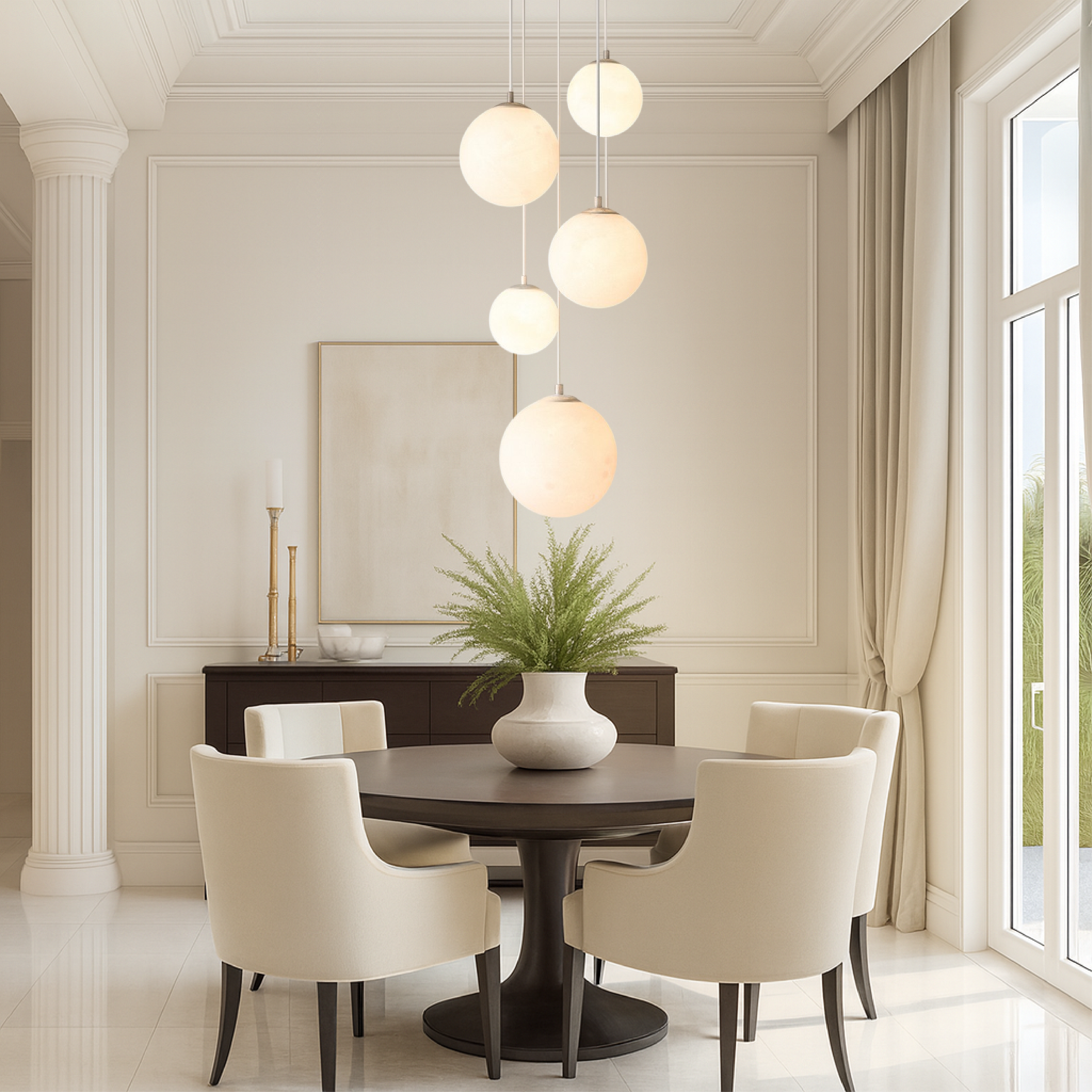 Scandinavische kroonluchter Maanlamp Trap