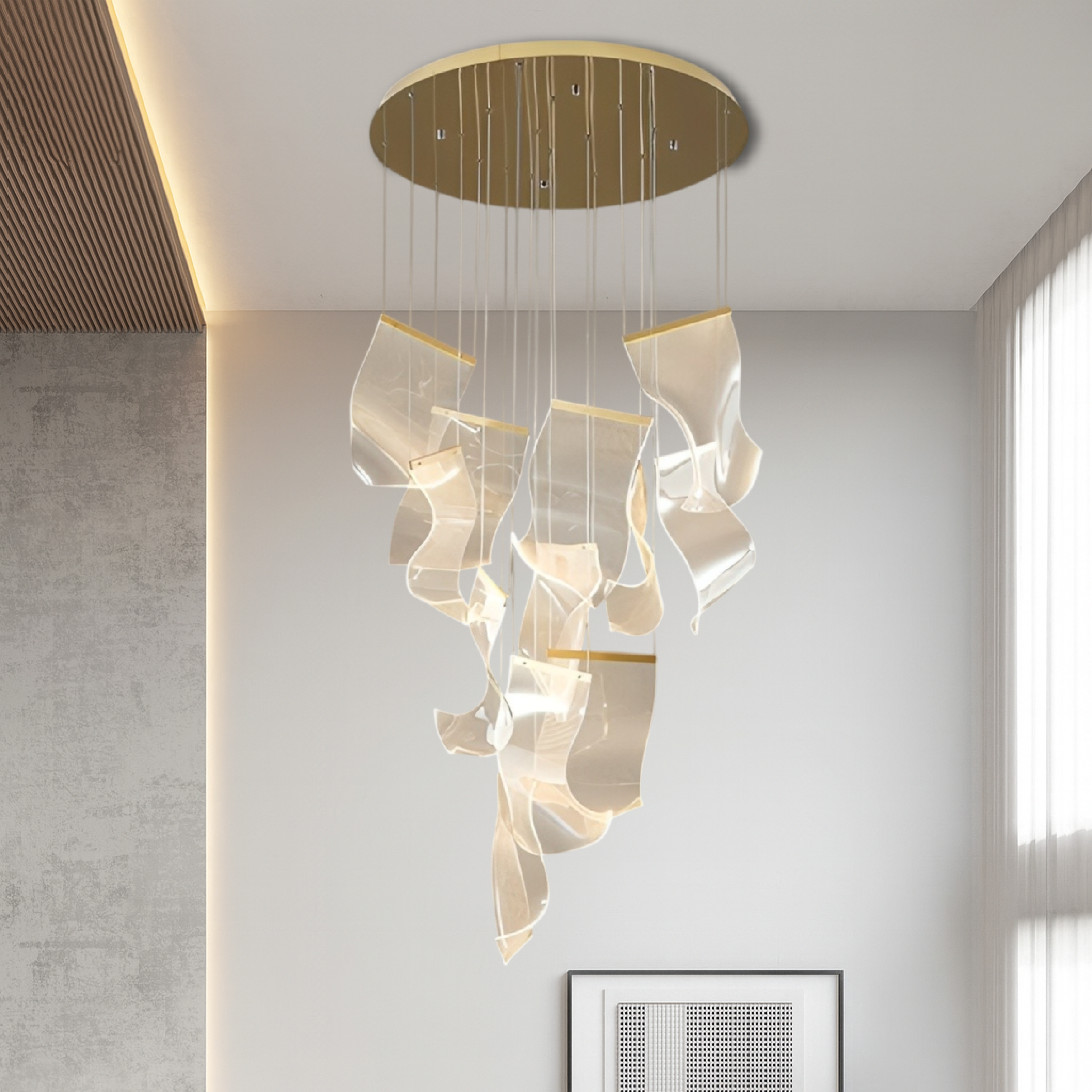 Acryl Gouden Trap Kroonluchter