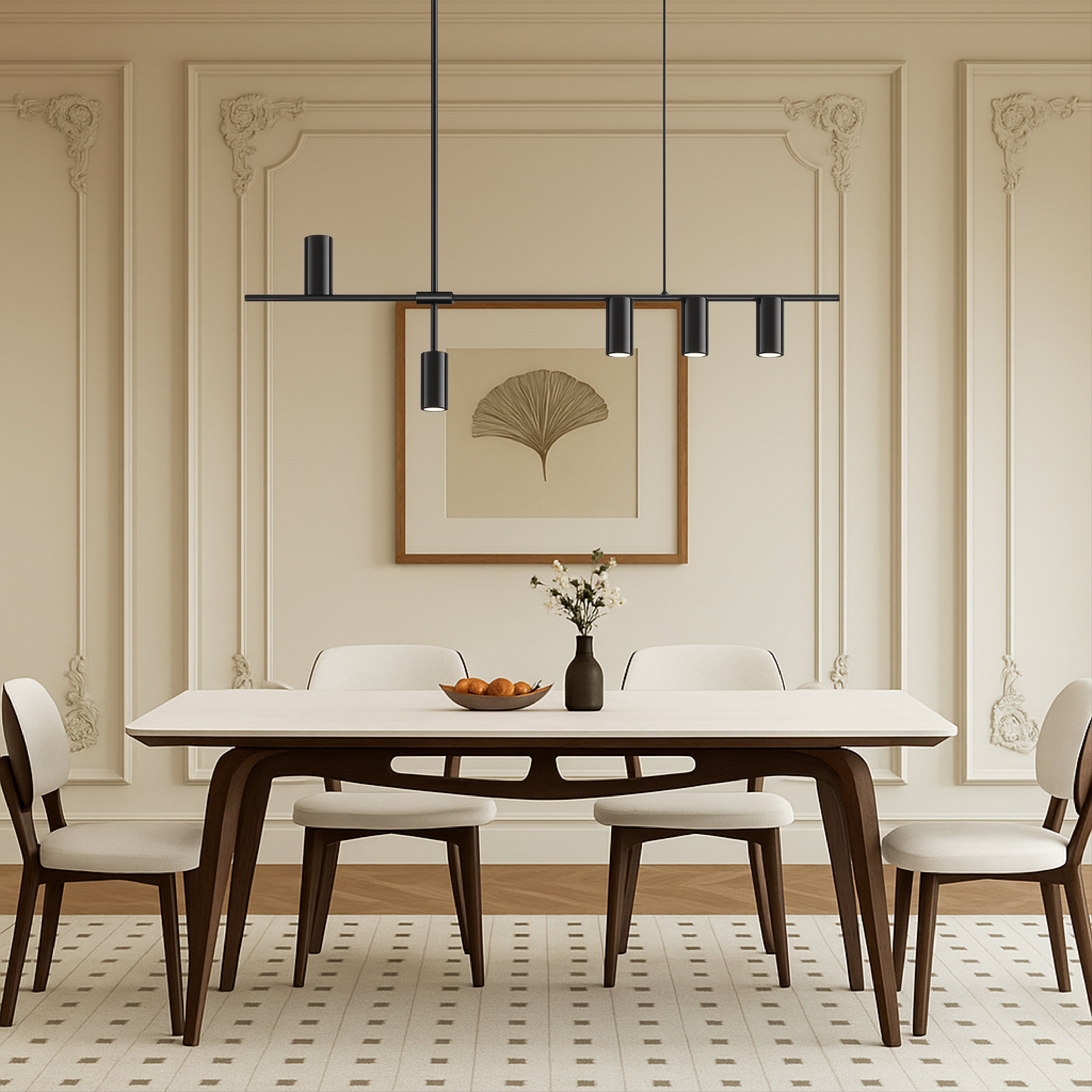 Minimalistische zwarte keuken hanglamp