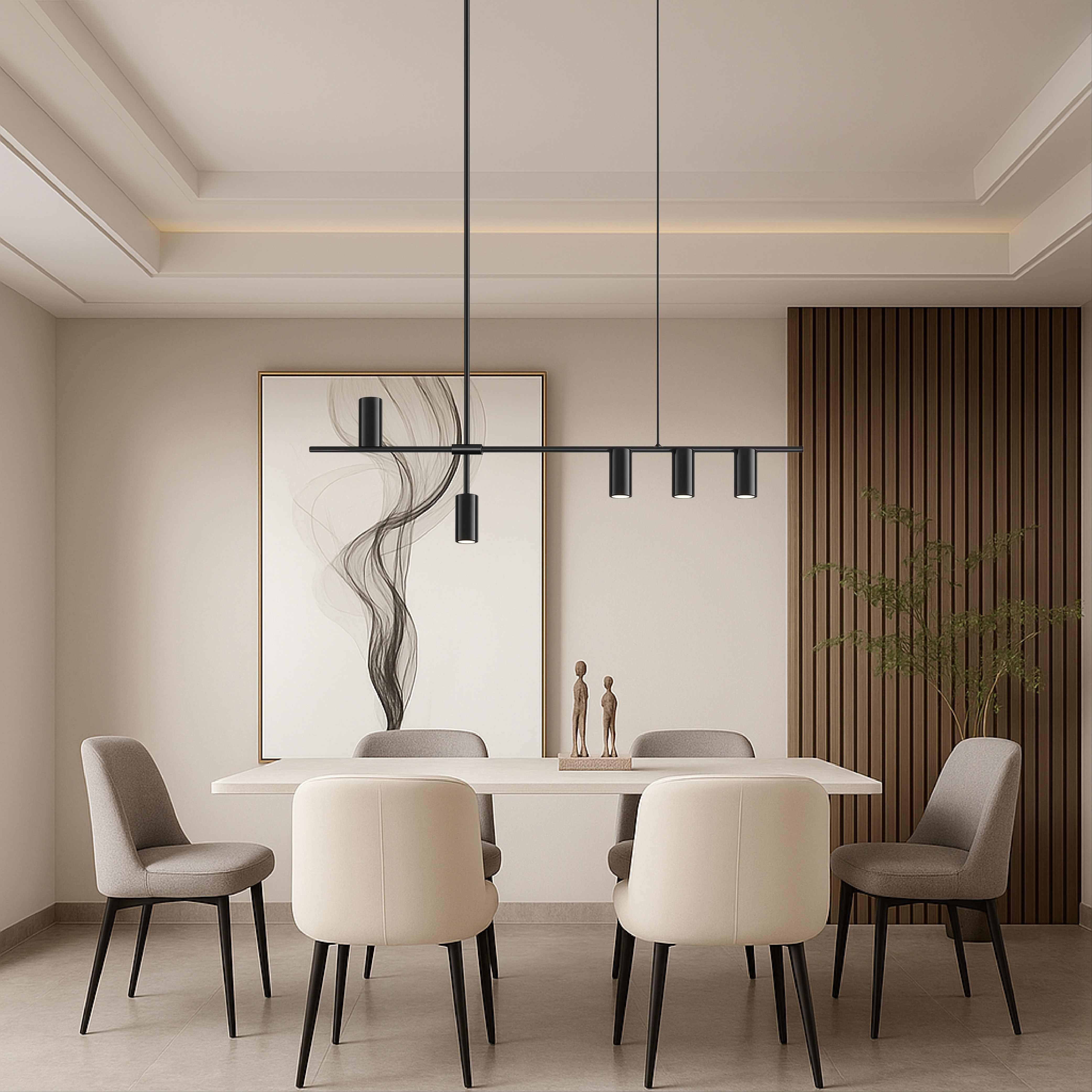 Minimalistische zwarte keuken hanglamp
