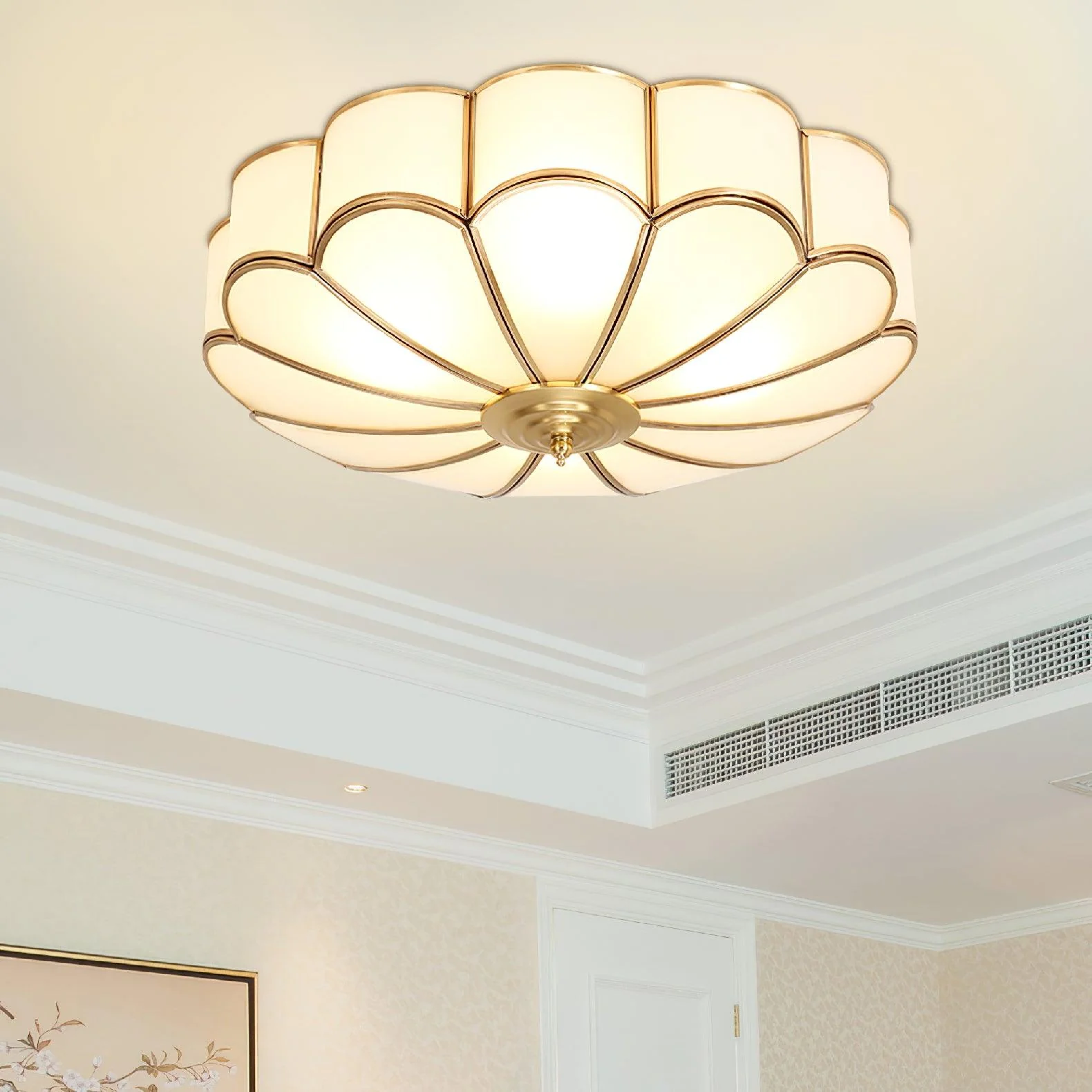 Bloemvormige glazen plafondlamp