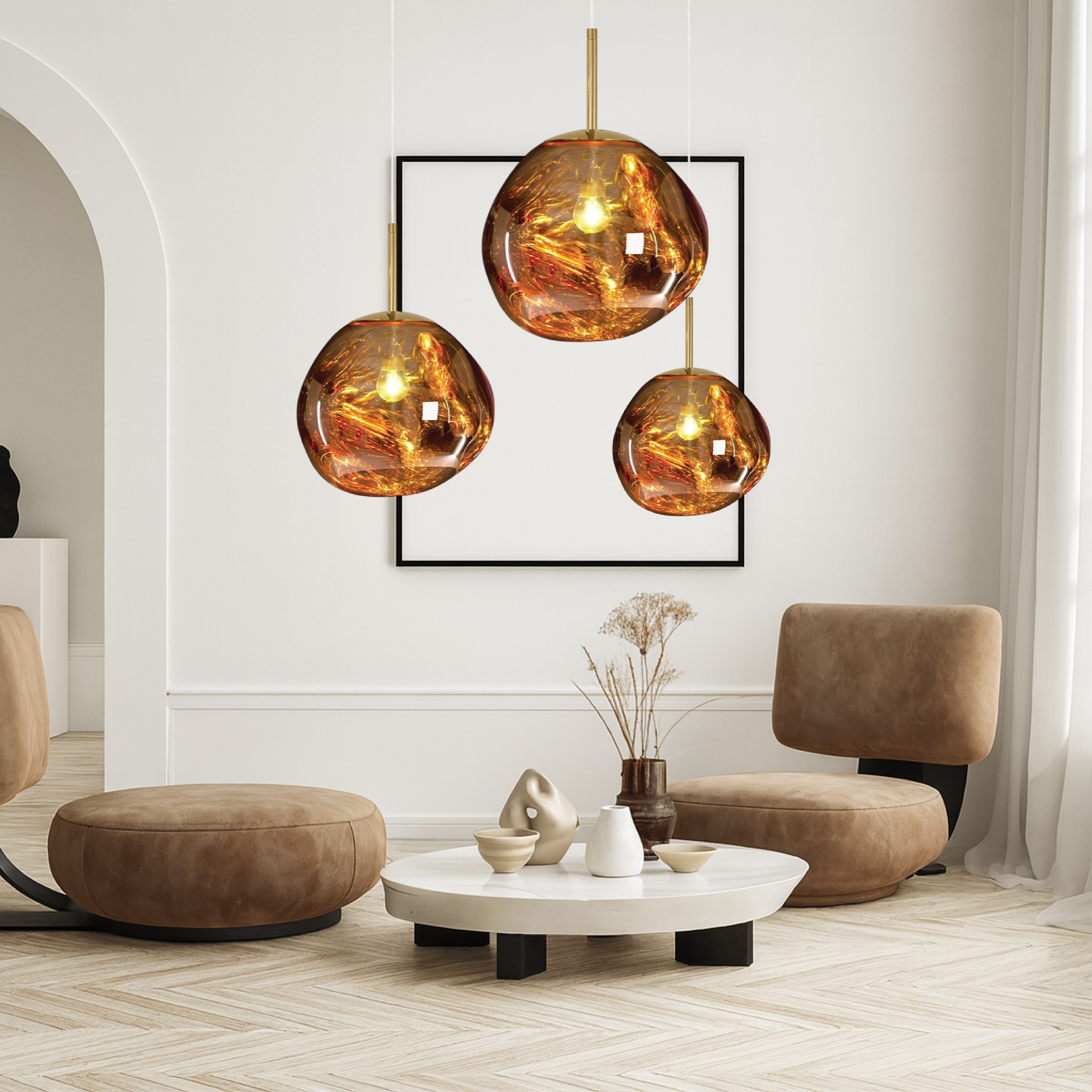 Hanglamp smeltend glas