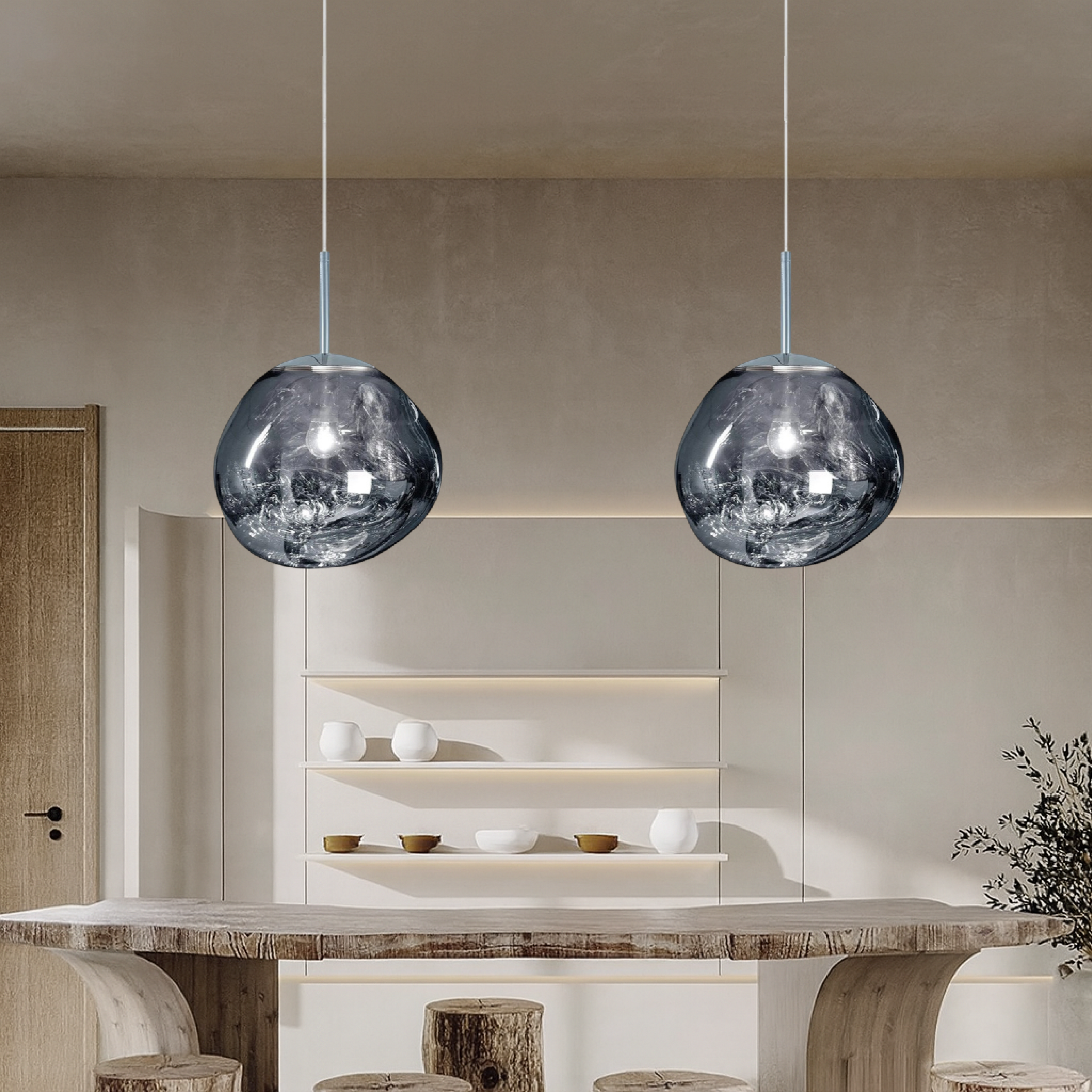 Hanglamp smeltend glas