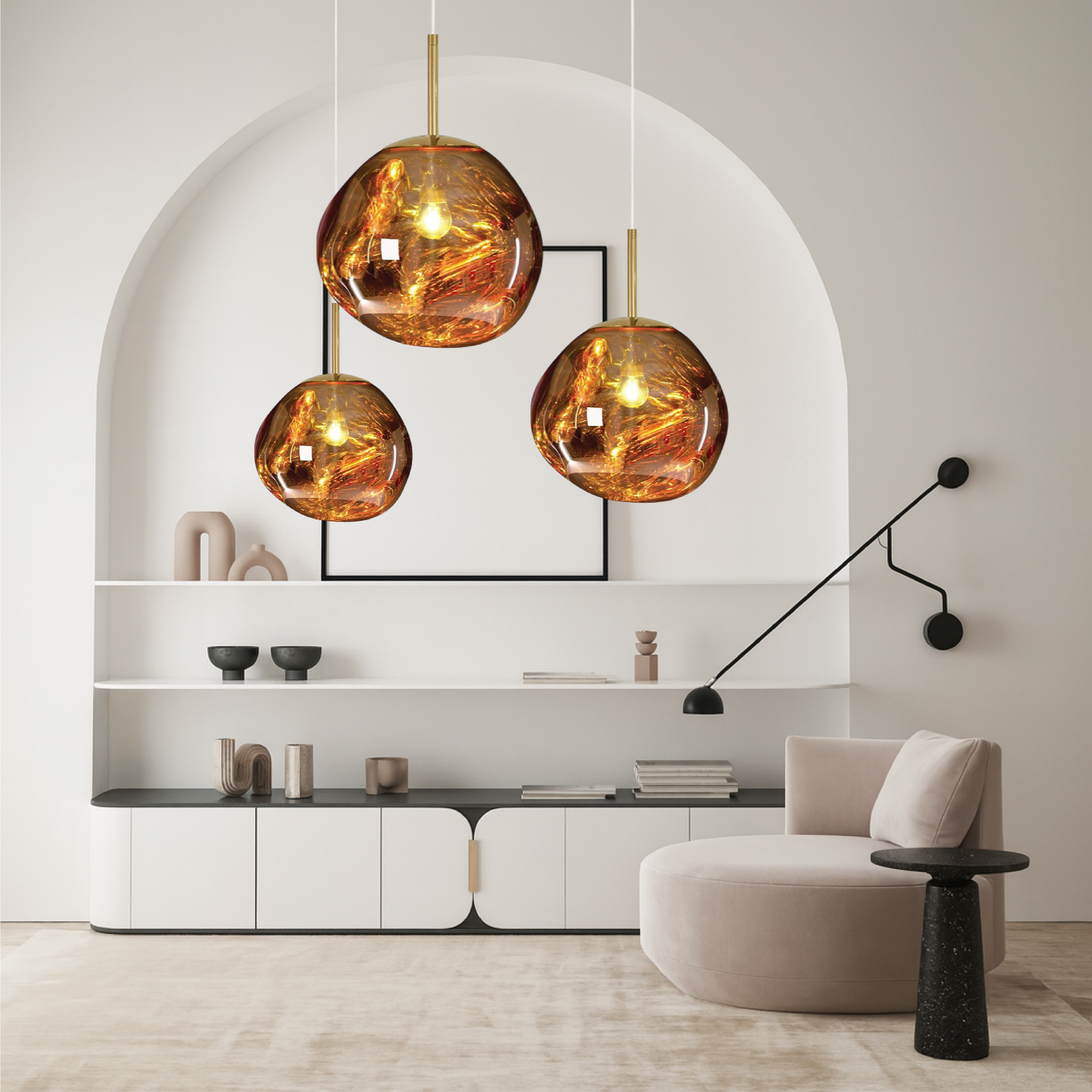 Hanglamp smeltend glas