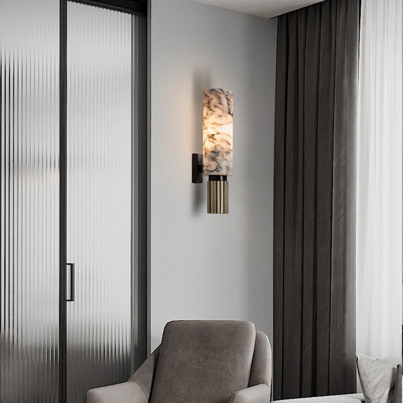 Koperen stenen wandlamp