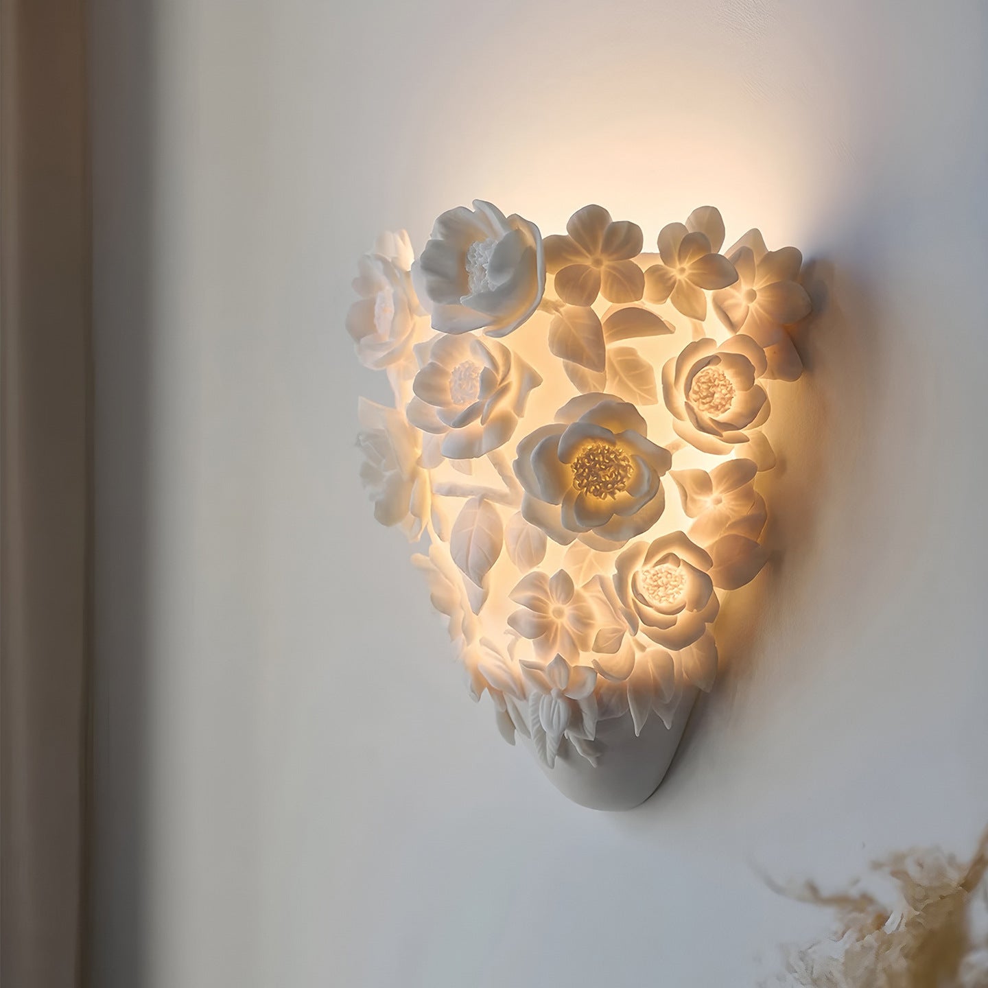 Keramische Bloem Wandlamp