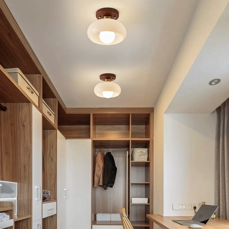 Franse Bauhaus creme plafondlamp