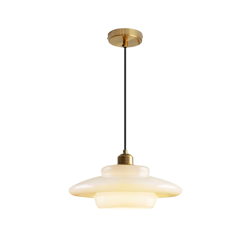 Melkachtig wit glazen hanglamp