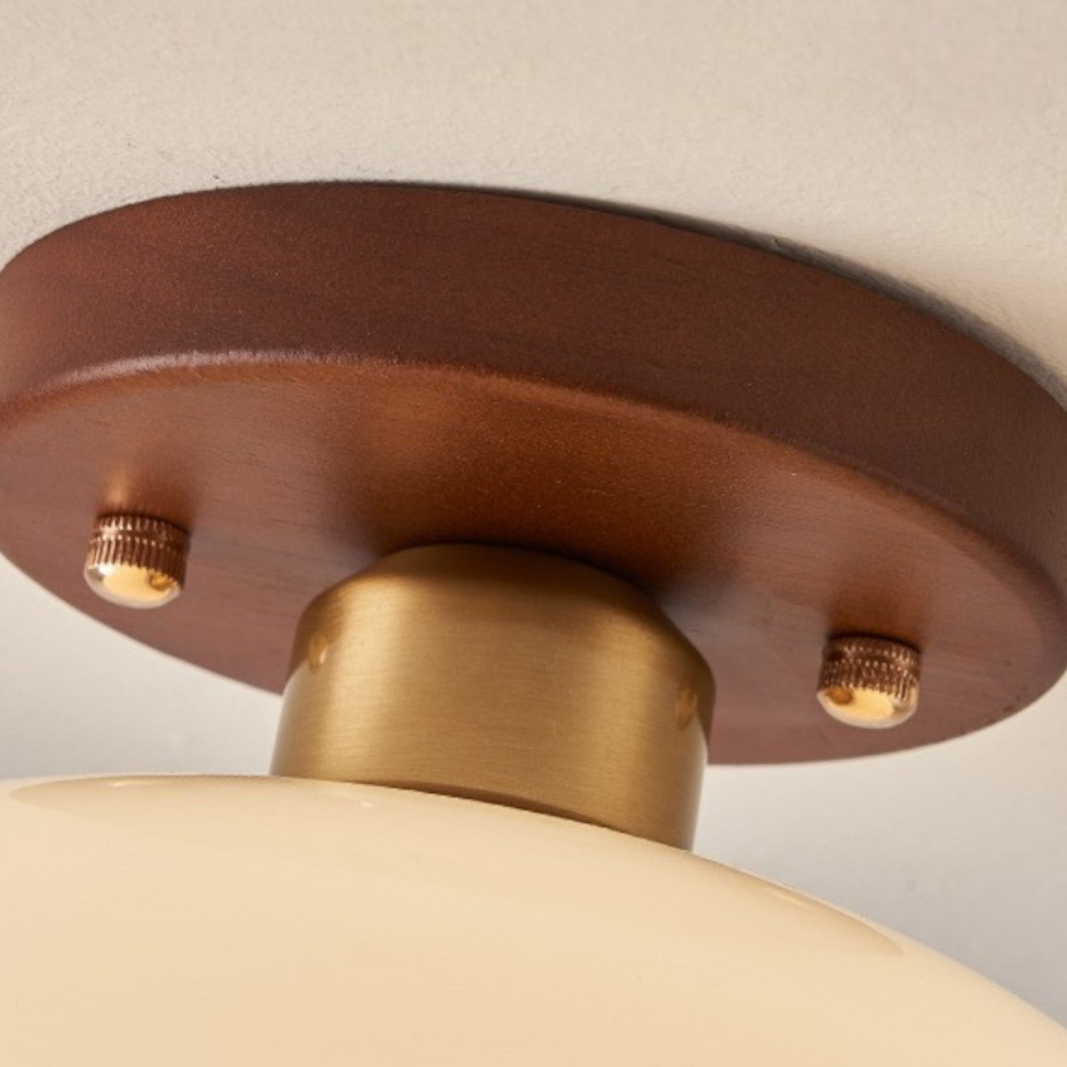 Franse Bauhaus creme plafondlamp