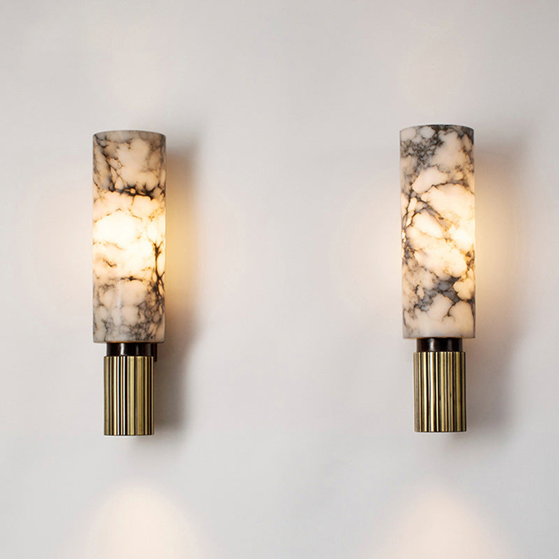 Koperen stenen wandlamp