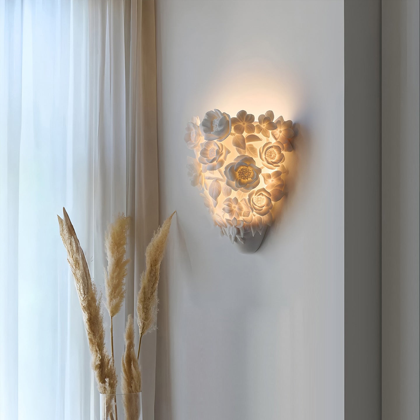 Keramische Bloem Wandlamp