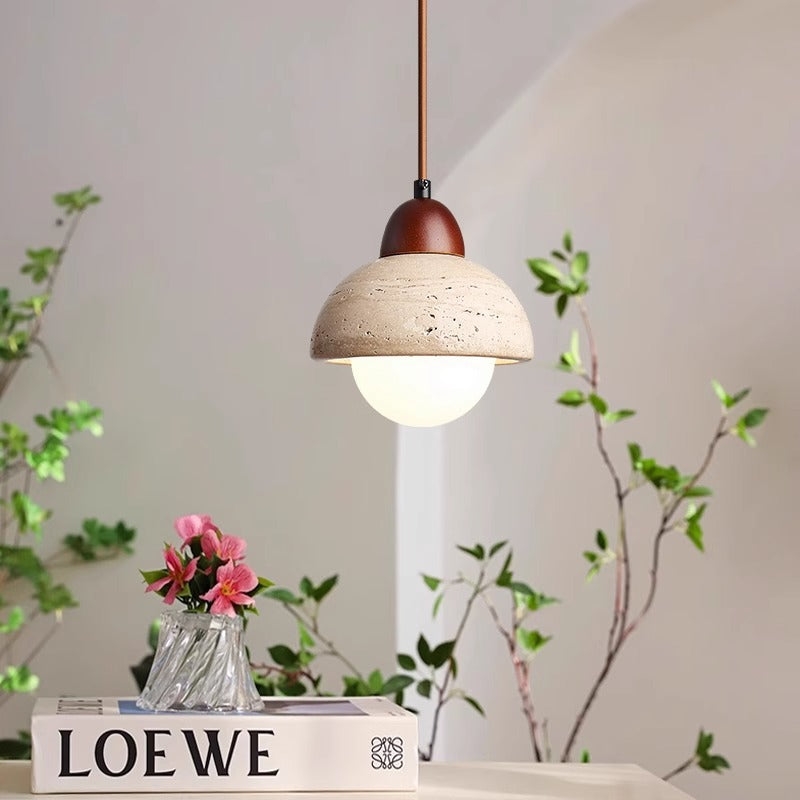 Paddestoel stenen hanglamp