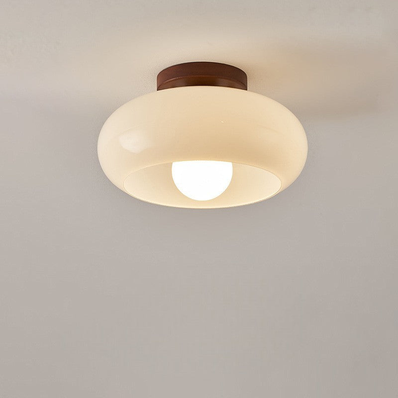 Franse Bauhaus creme plafondlamp