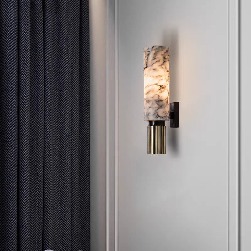 Koperen stenen wandlamp