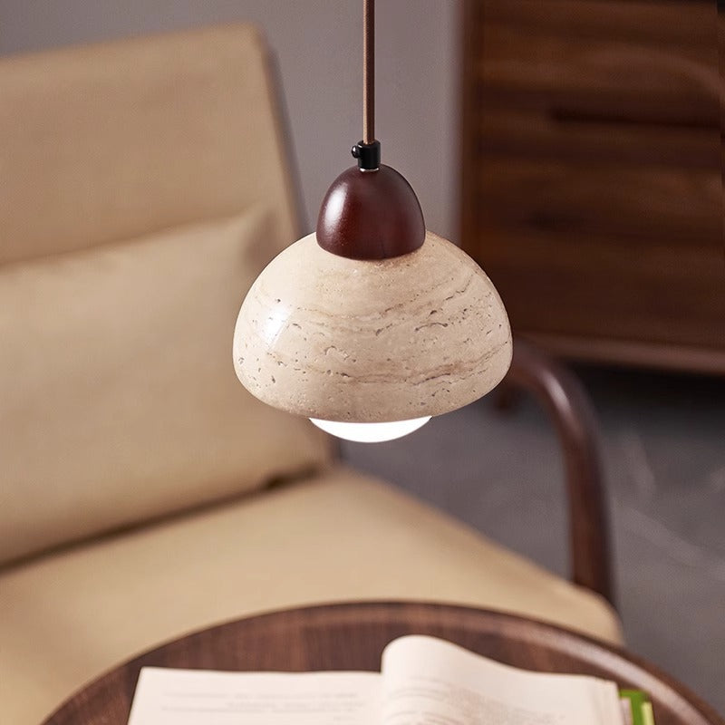 Paddestoel stenen hanglamp