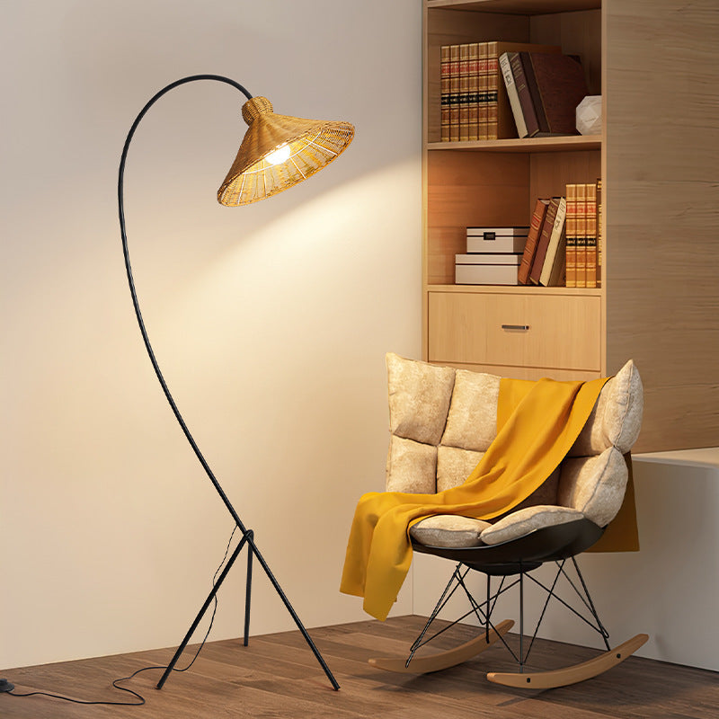 Bamboe Kap Vloerlamp