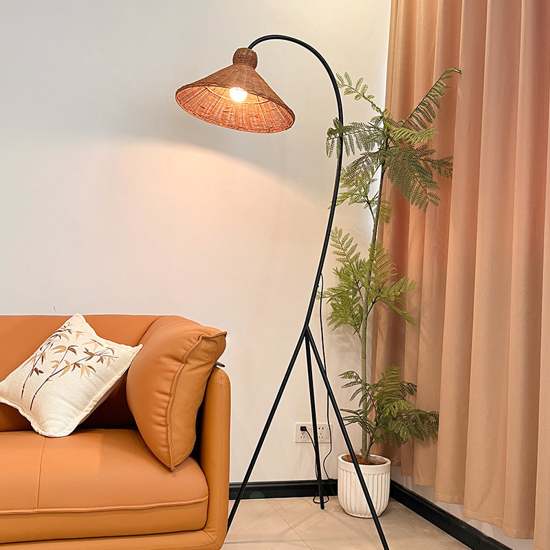 Bamboe Kap Vloerlamp