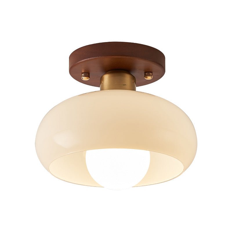 Houten Creme Plafondlamp