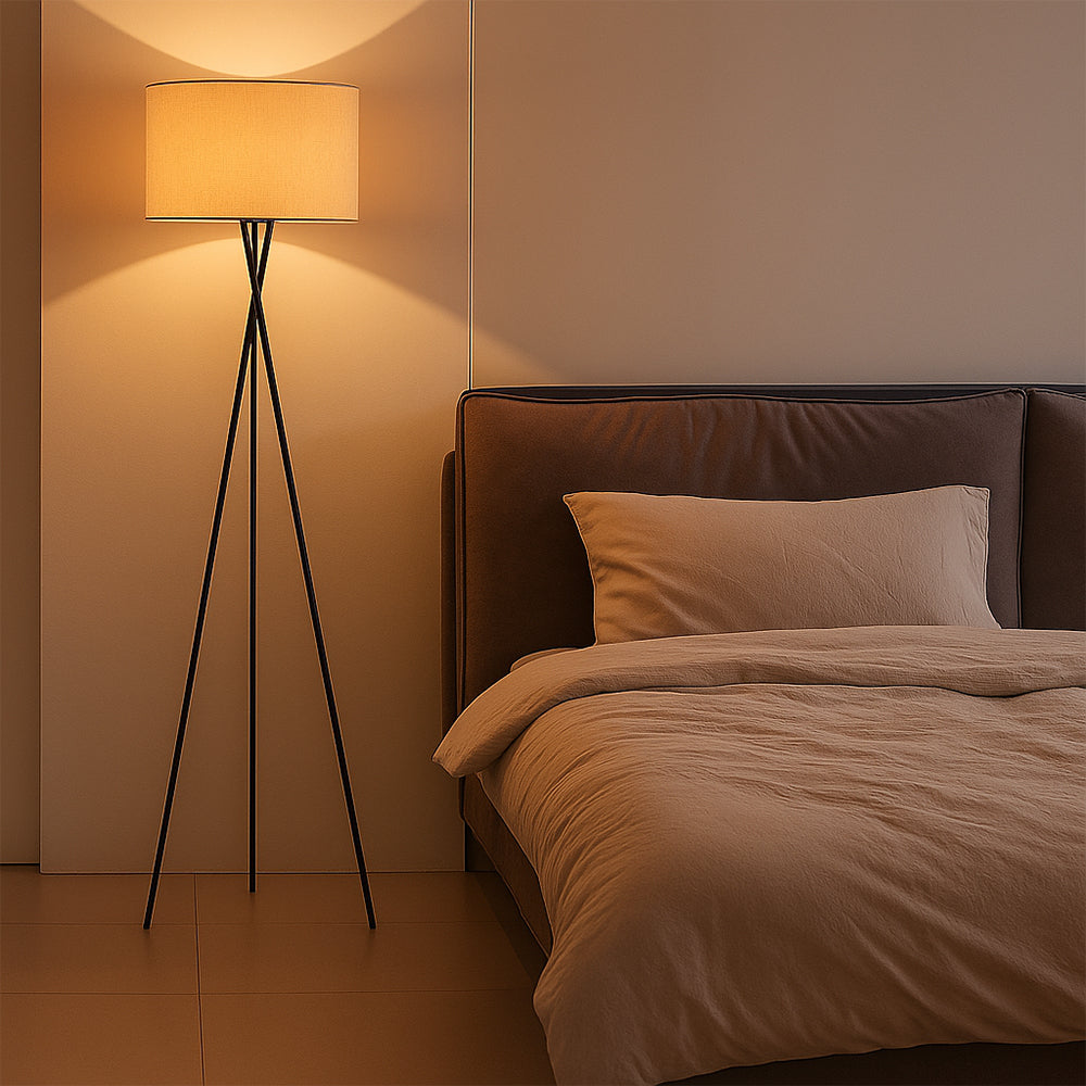 Zijden vloerlamp