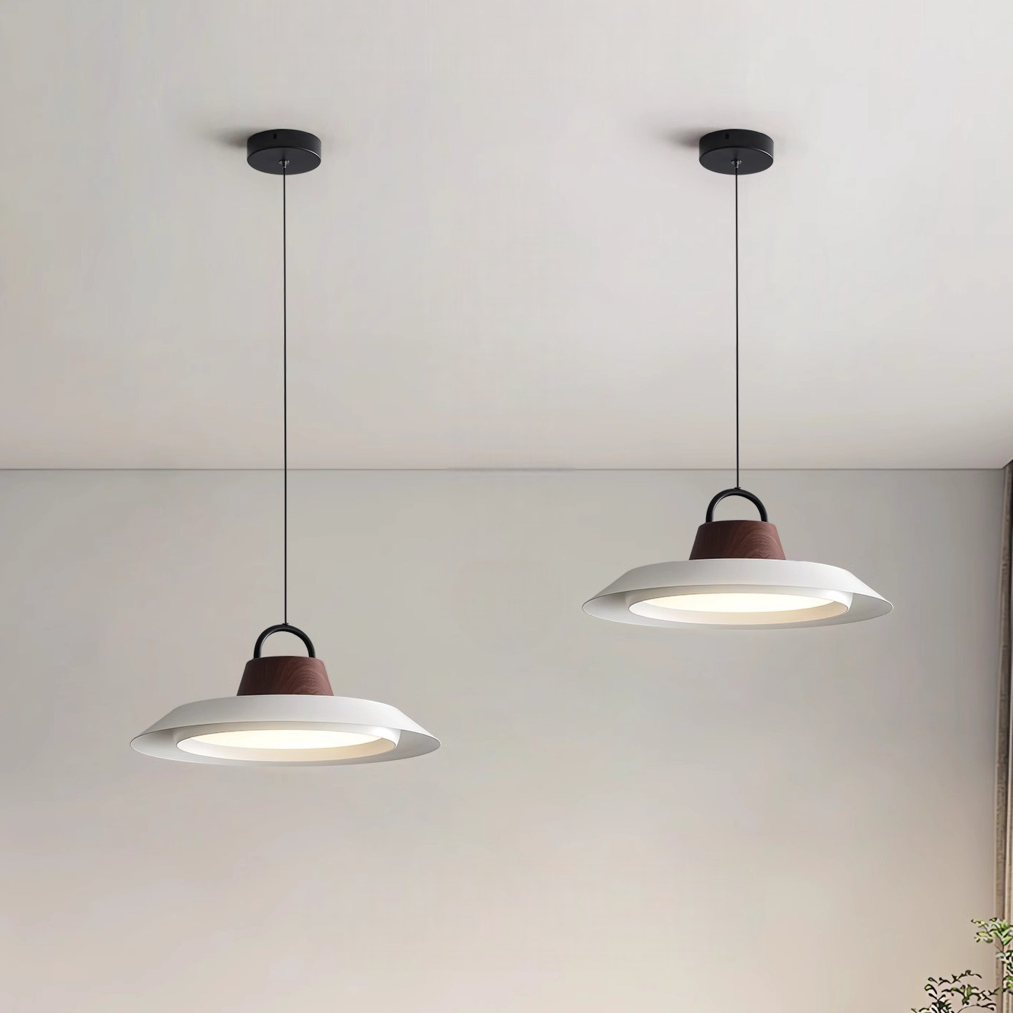 Scandinavische Hout/Metalen Hanglamp