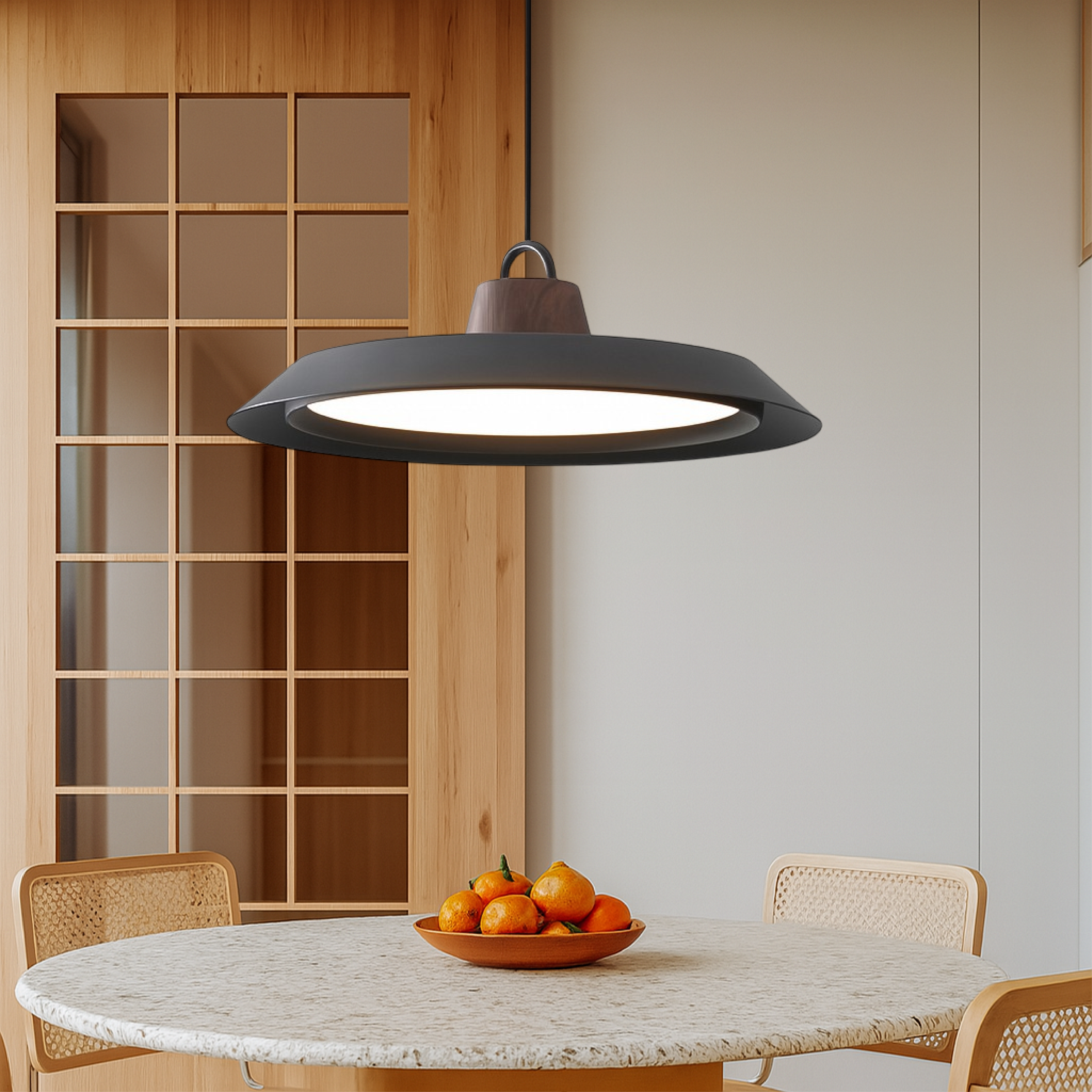 Scandinavische Hout/Metalen Hanglamp