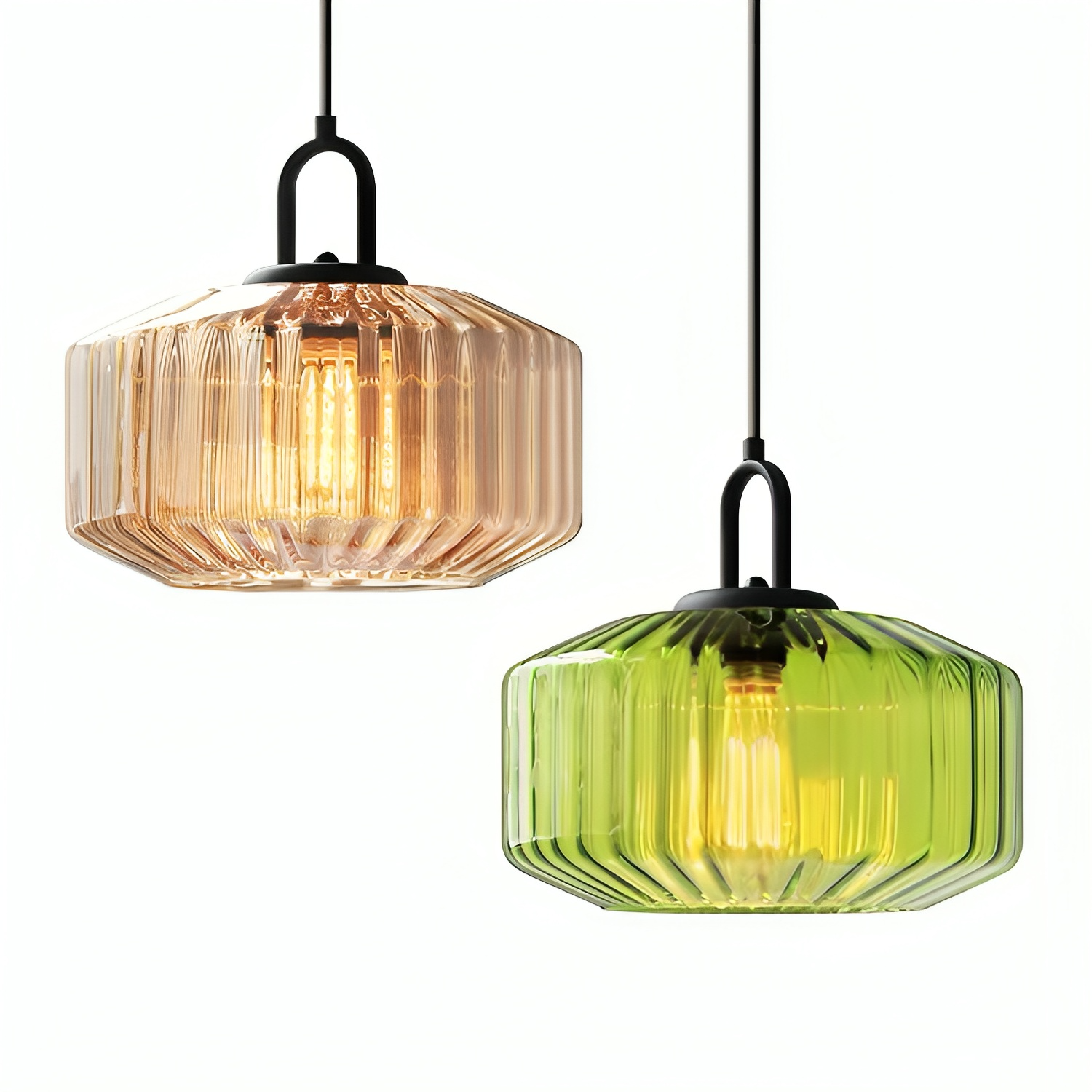 Gekleurd glazen hanglamp