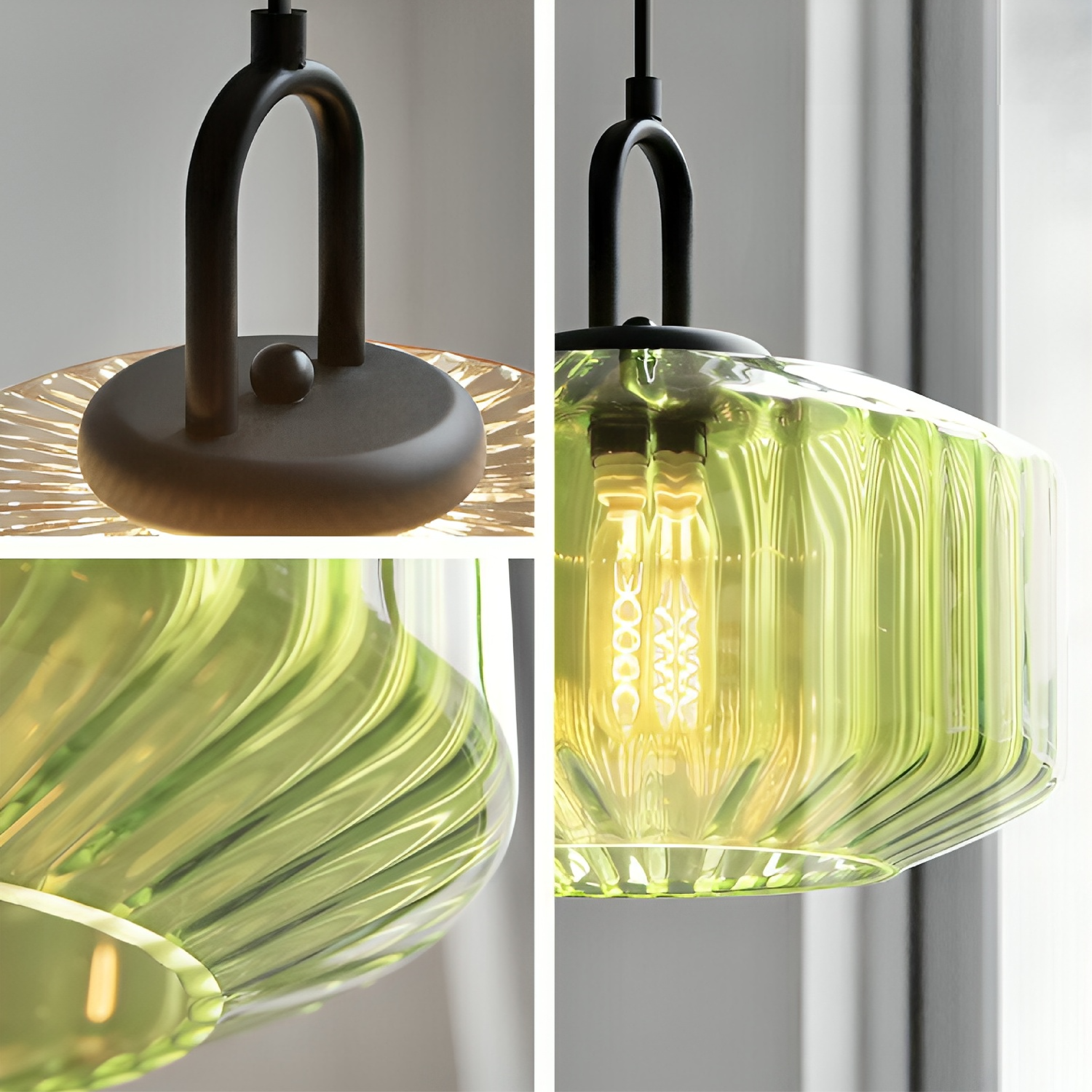 Gekleurd glazen hanglamp