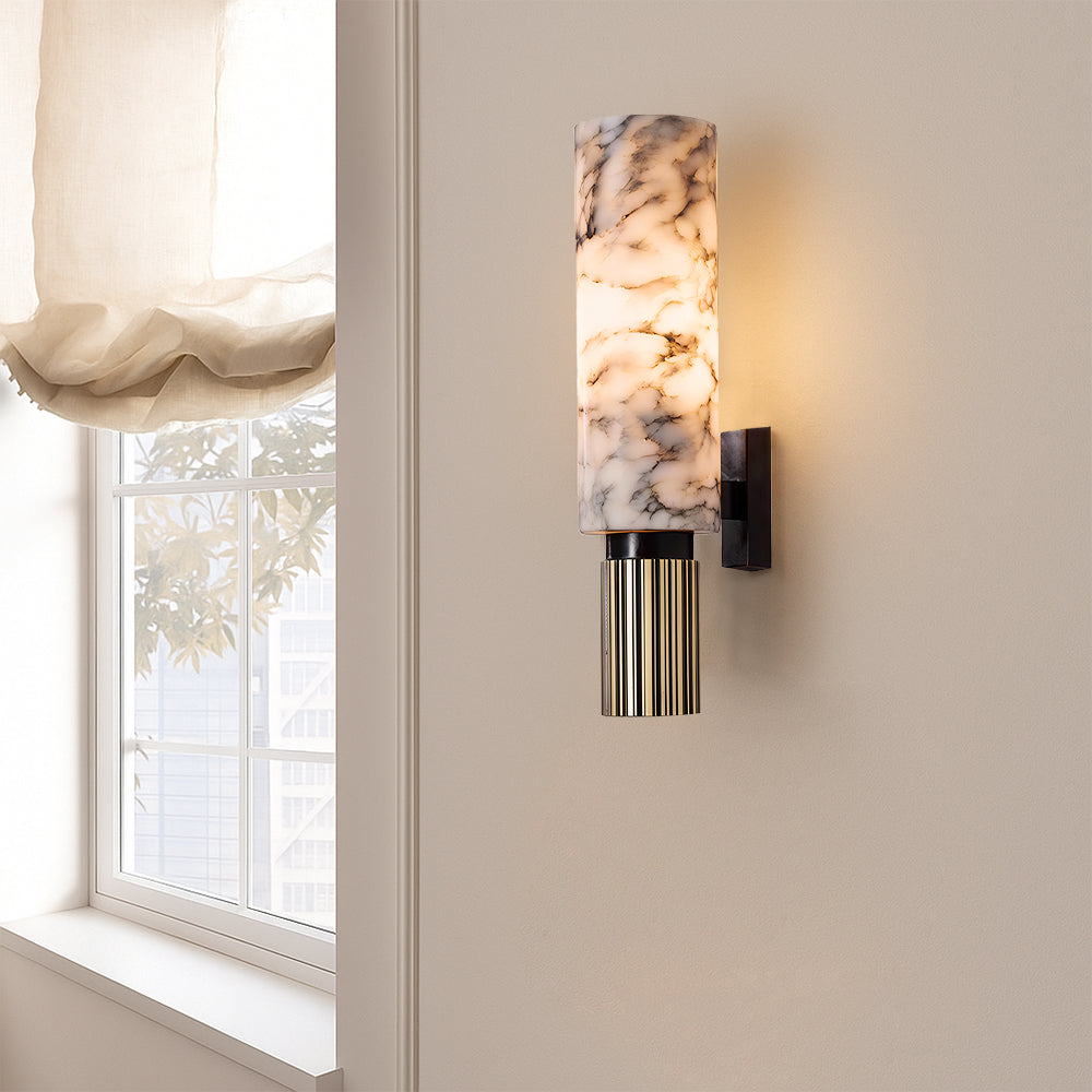Koperen stenen wandlamp