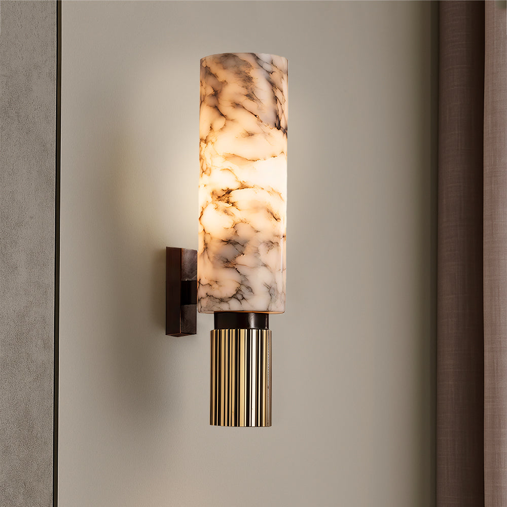 Koperen stenen wandlamp